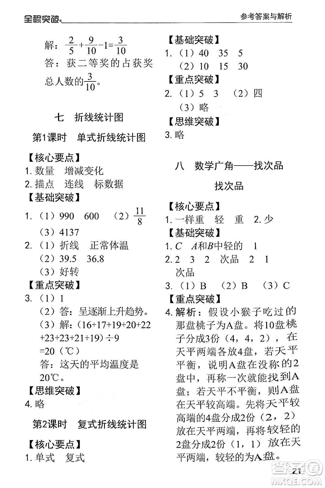 北方婦女兒童出版社2024年春全程突破五年級(jí)數(shù)學(xué)下冊(cè)人教版答案