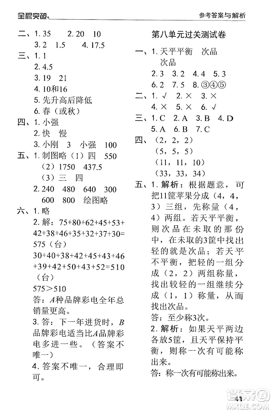 北方婦女兒童出版社2024年春全程突破五年級(jí)數(shù)學(xué)下冊(cè)人教版答案