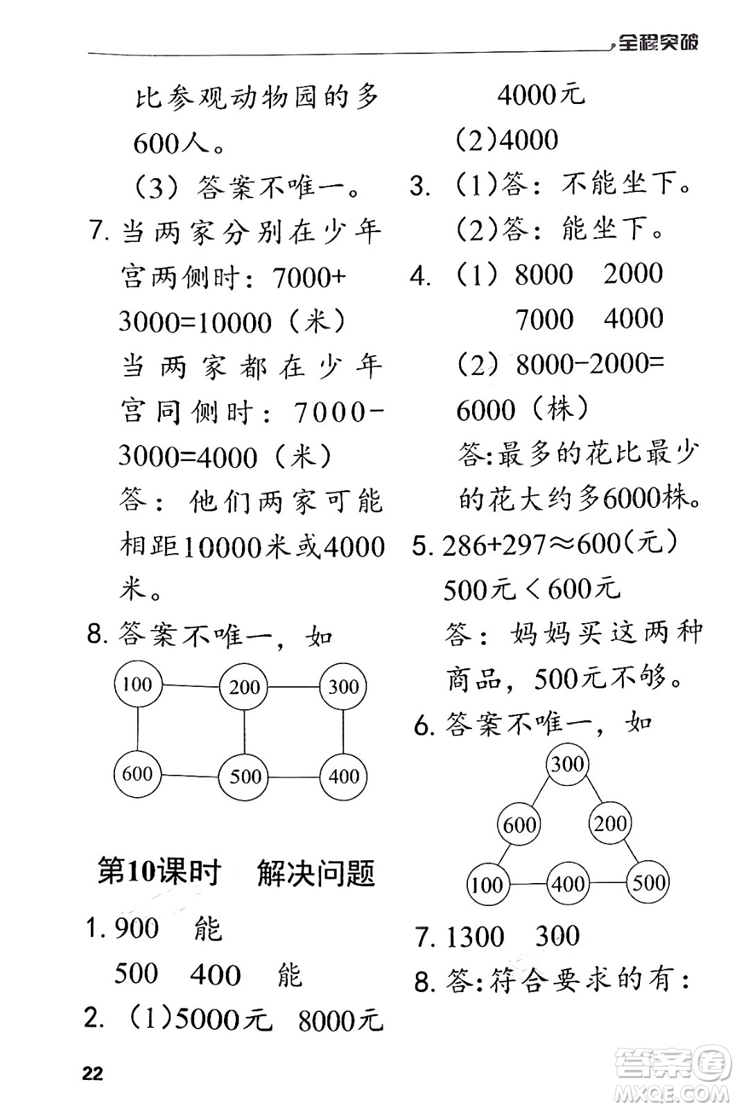 北方婦女兒童出版社2024年春全程突破二年級數(shù)學(xué)下冊人教版答案