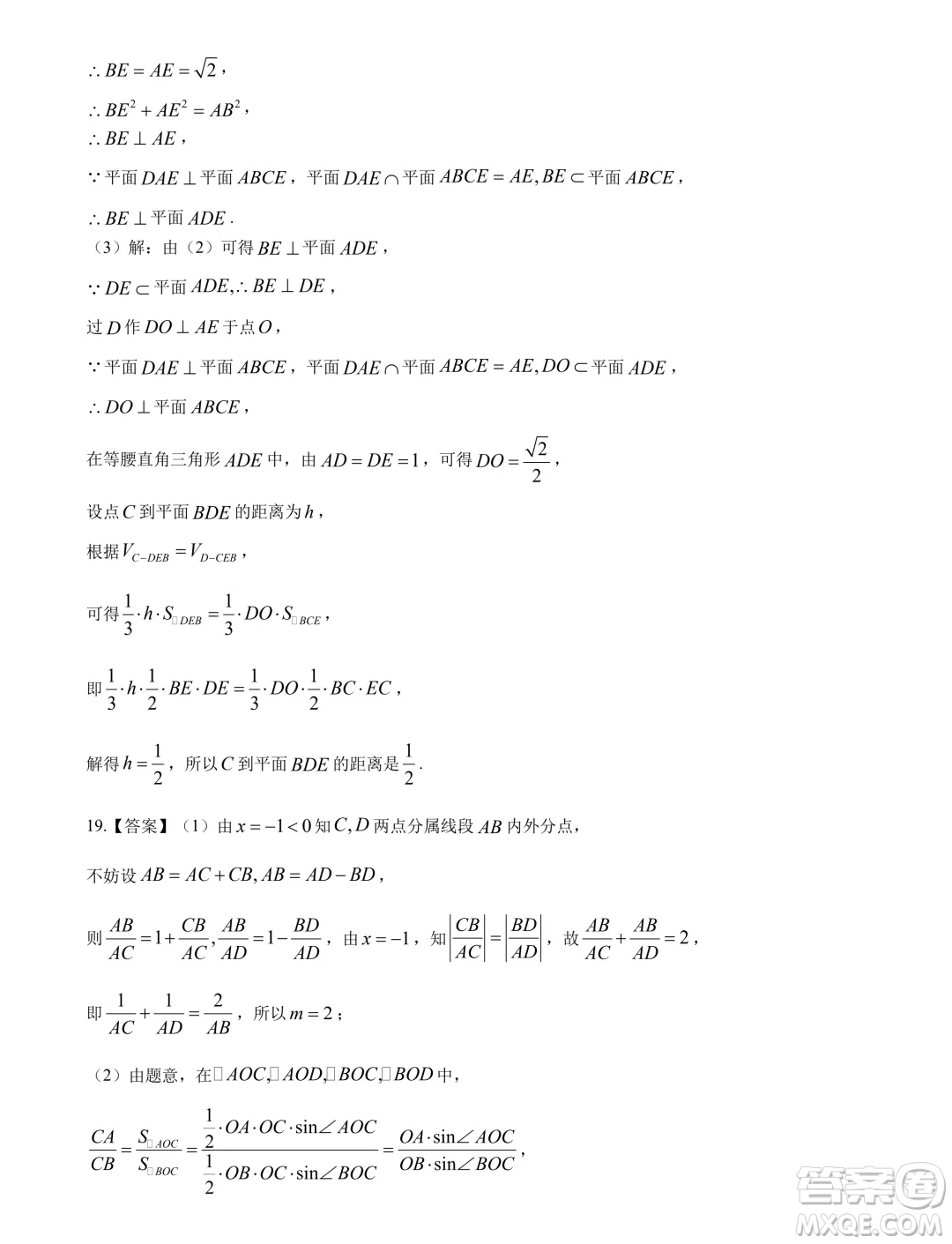 湖北省宜荊荊隨恩2024年高一下學期6月聯(lián)考數(shù)學試卷答案