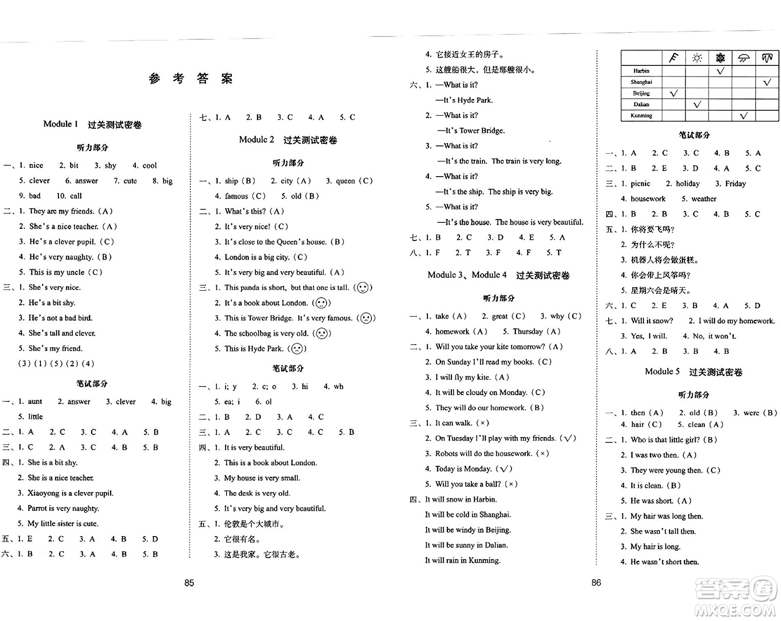 長春出版社2024年春期末沖刺100分完全試卷四年級英語下冊外研版三起點答案