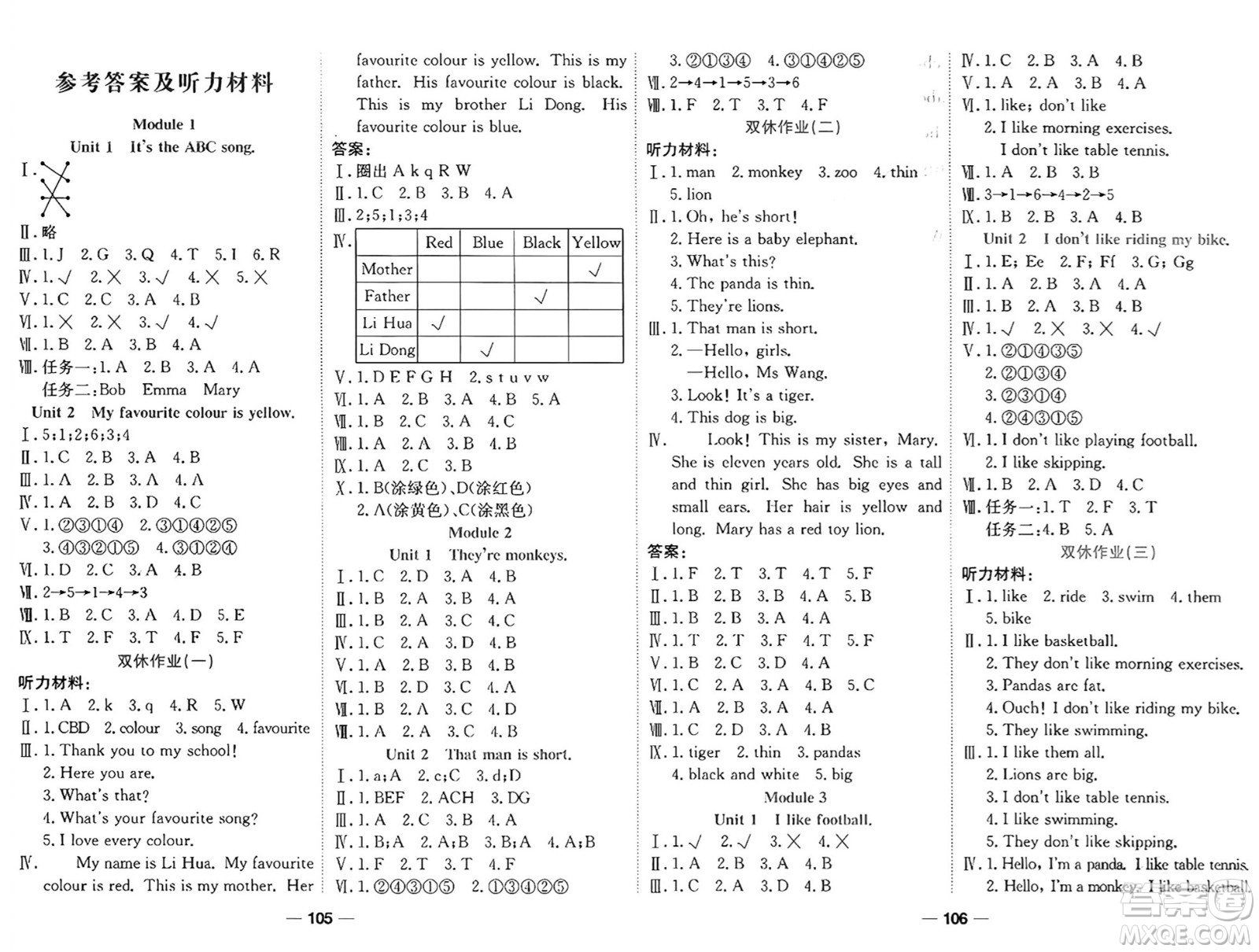 西安出版社2024年春奪冠新課堂隨堂練測三年級英語下冊外研版答案