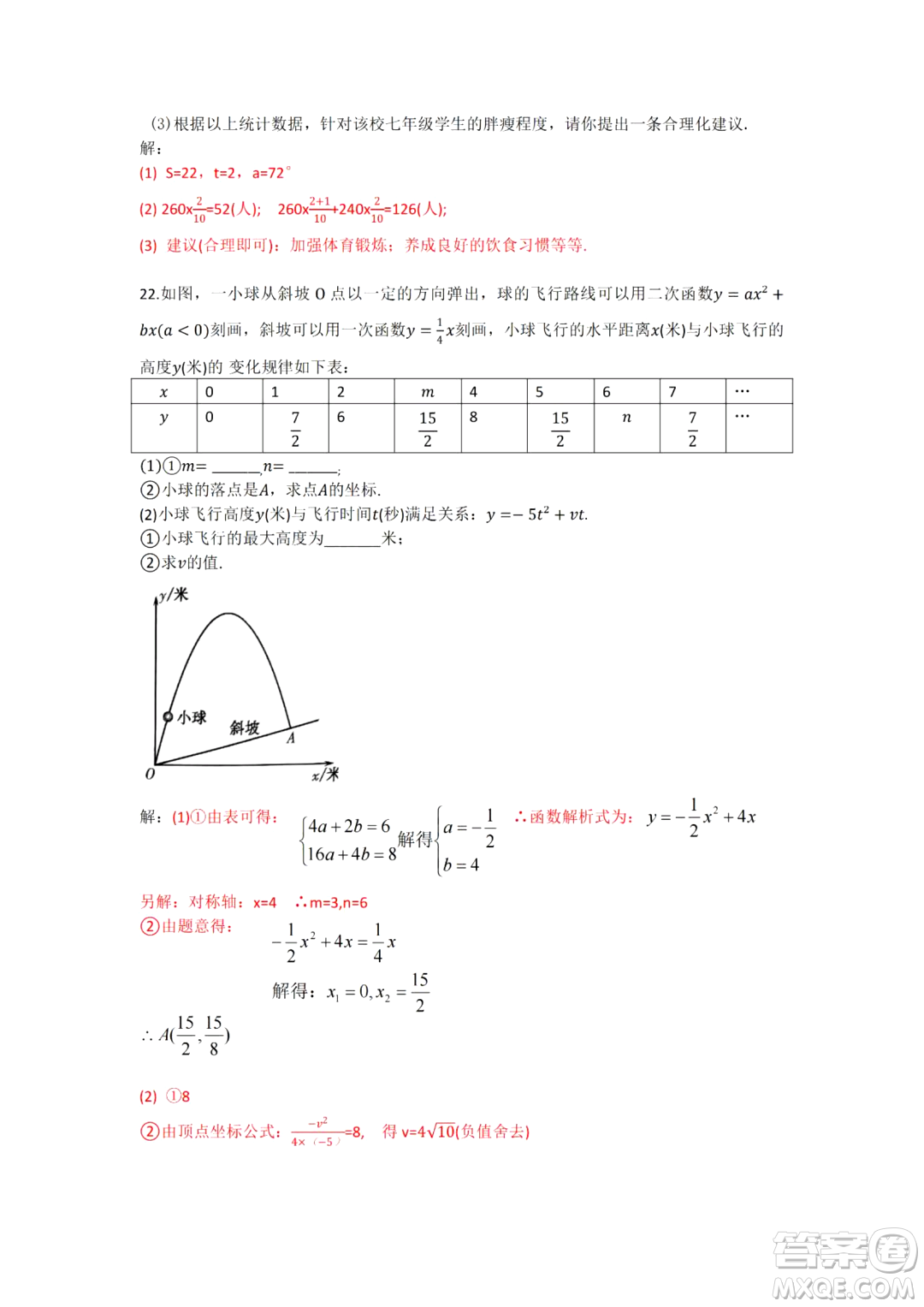 2024江西中考數(shù)學(xué)真題答案