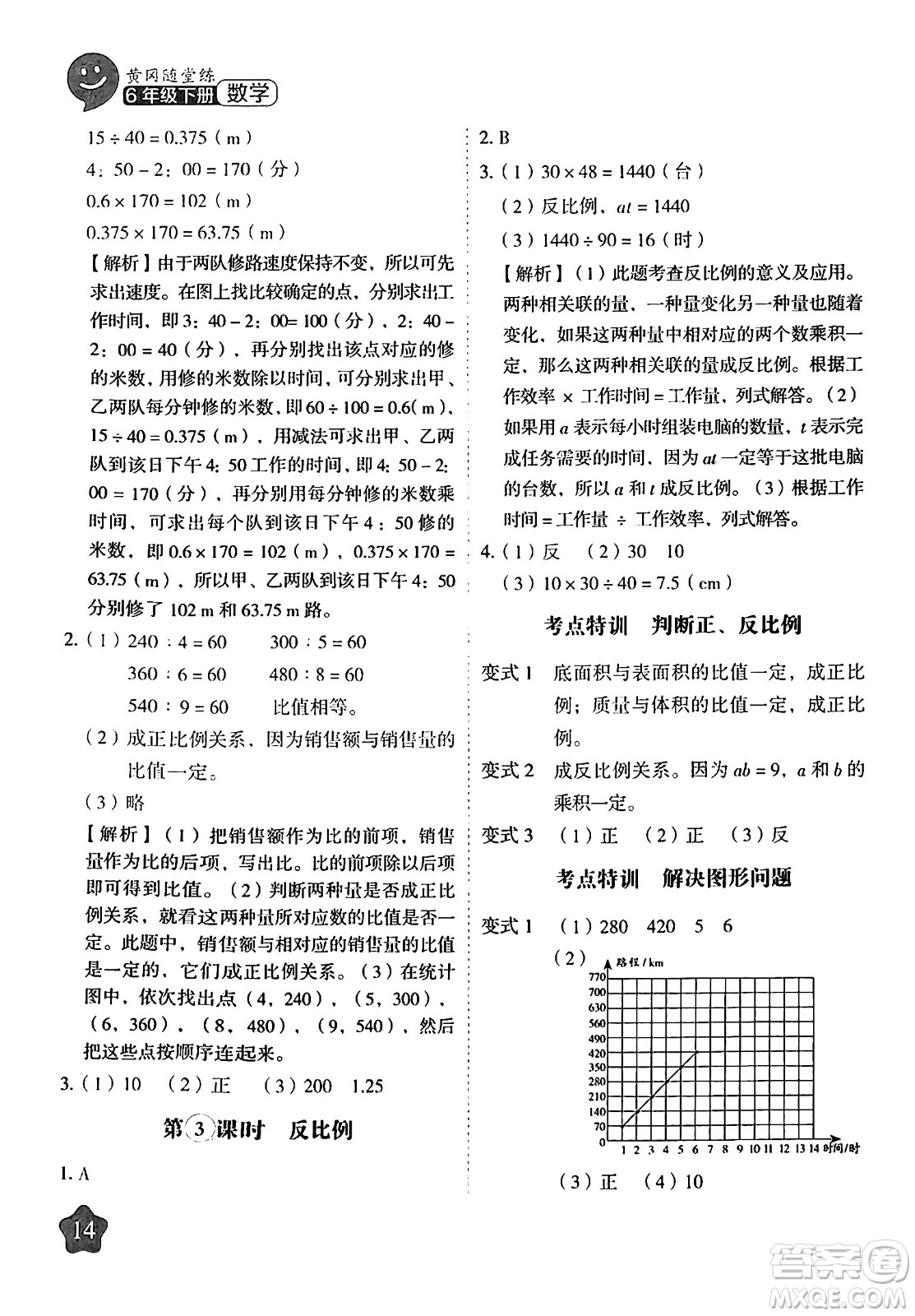 西安出版社2024年春黃岡隨堂練六年級數(shù)學下冊人教版答案