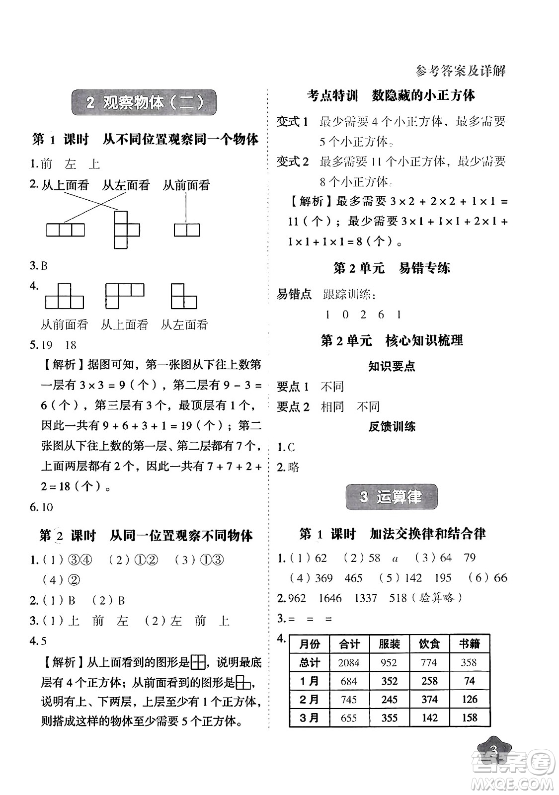 西安出版社2024年春黃岡隨堂練四年級(jí)數(shù)學(xué)下冊(cè)人教版答案