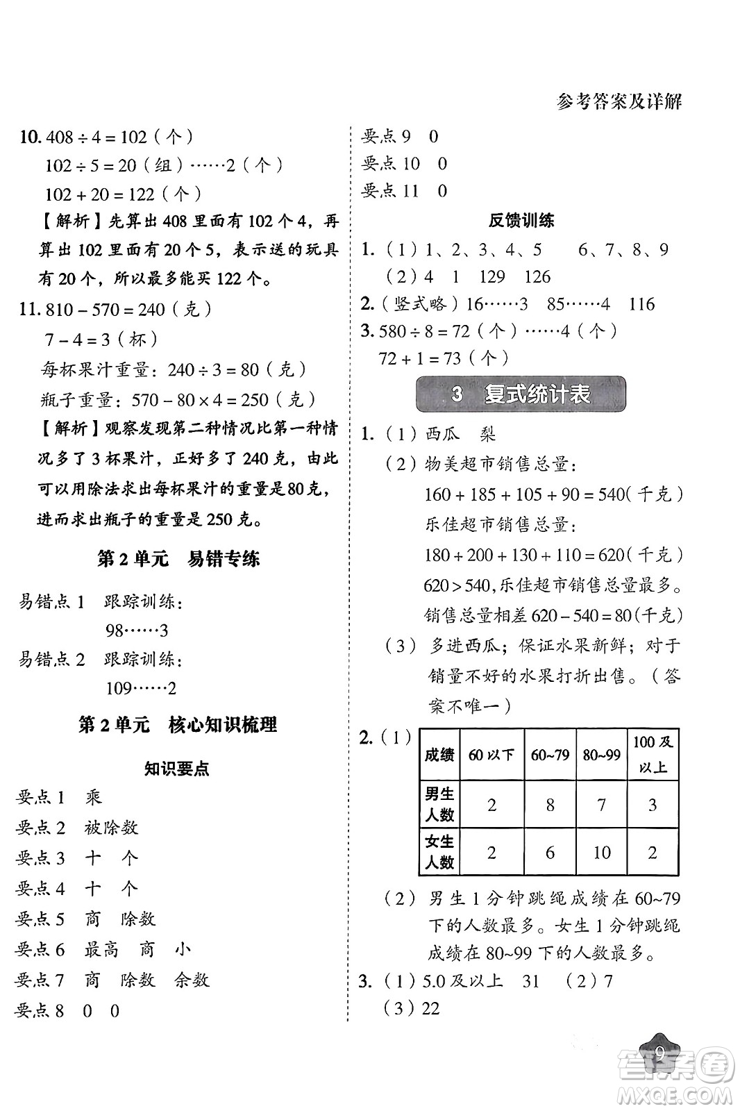 西安出版社2024年春黃岡隨堂練三年級(jí)數(shù)學(xué)下冊(cè)人教版答案