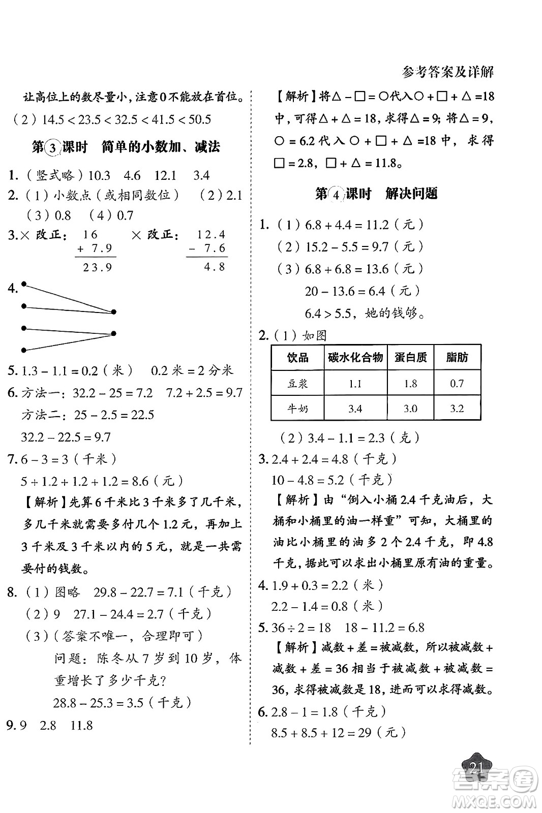 西安出版社2024年春黃岡隨堂練三年級(jí)數(shù)學(xué)下冊(cè)人教版答案