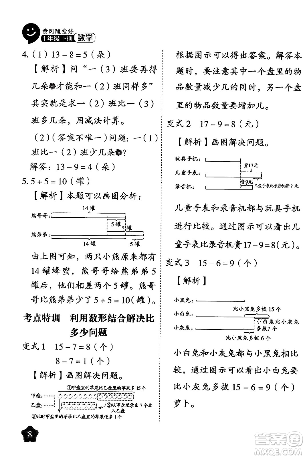 西安出版社2024年春黃岡隨堂練一年級數(shù)學(xué)下冊人教版答案