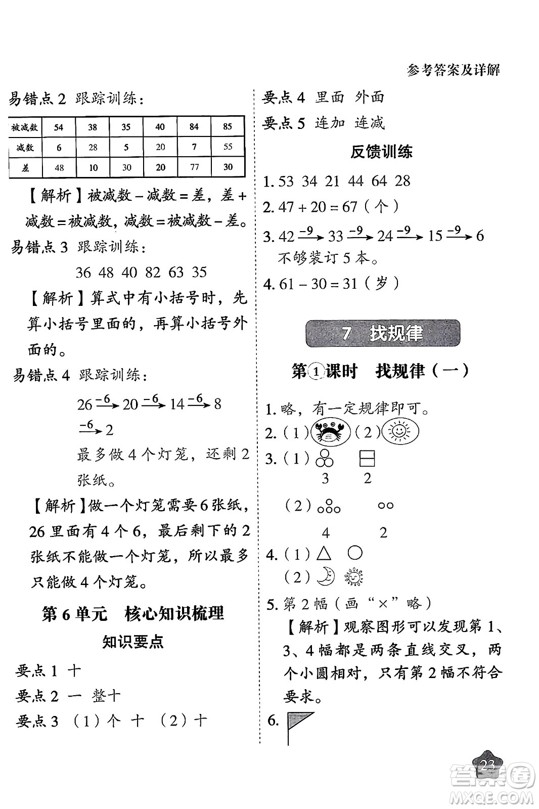 西安出版社2024年春黃岡隨堂練一年級數(shù)學(xué)下冊人教版答案