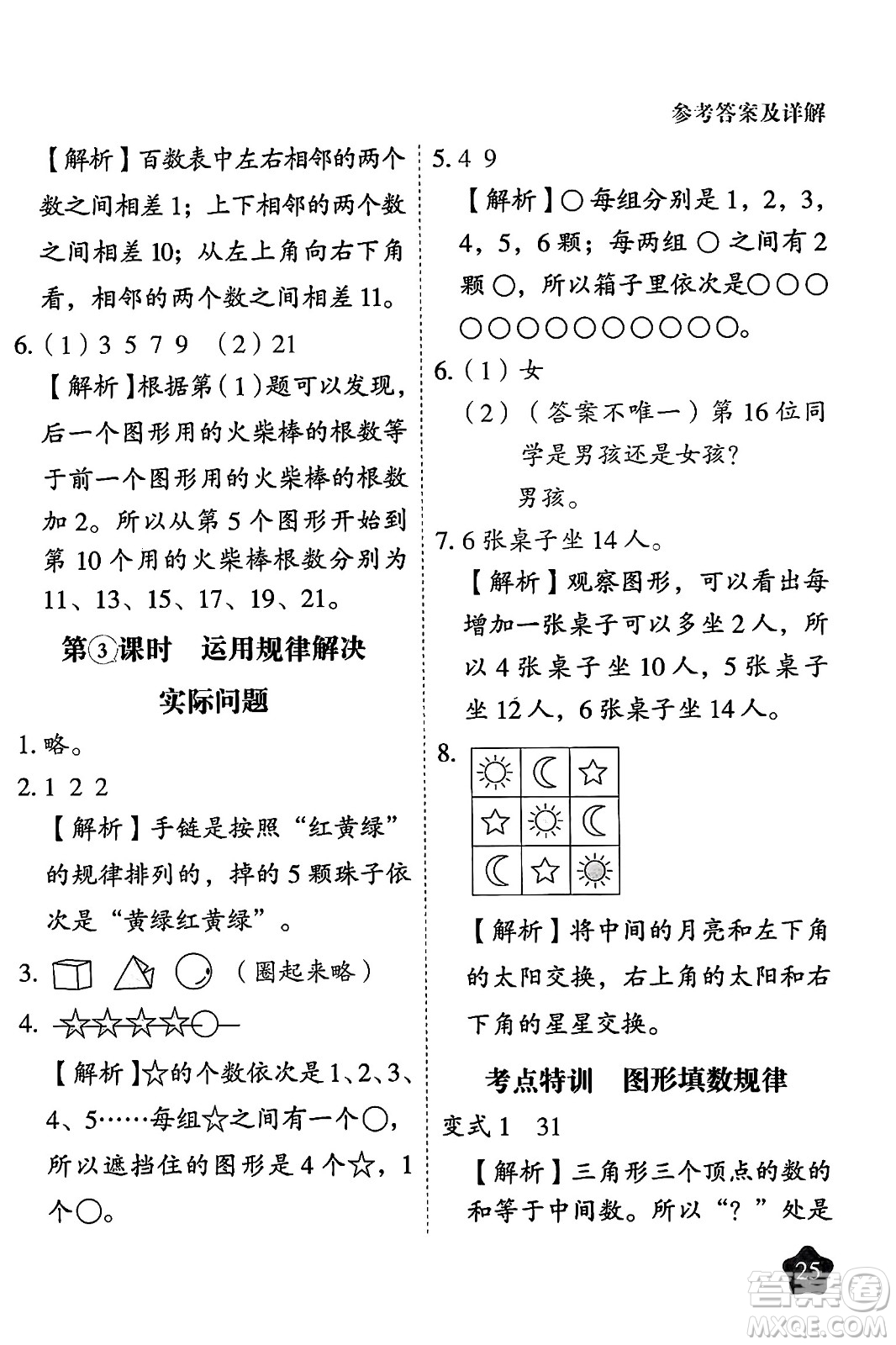 西安出版社2024年春黃岡隨堂練一年級數(shù)學(xué)下冊人教版答案