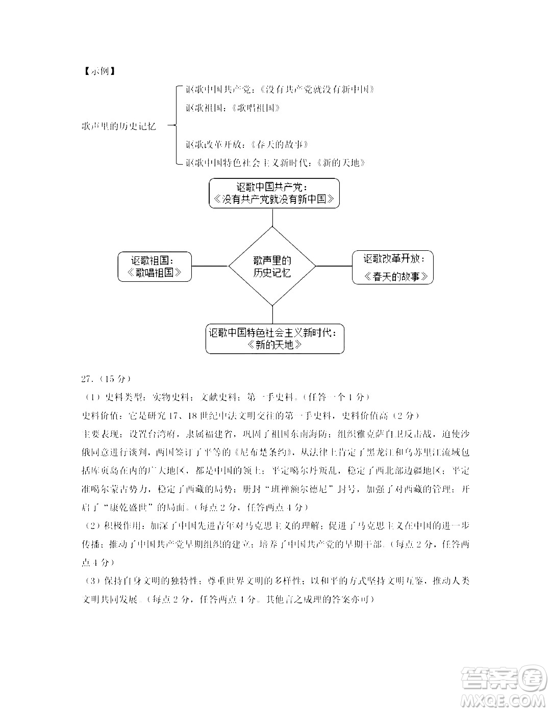 2024成都中考?xì)v史真題答案