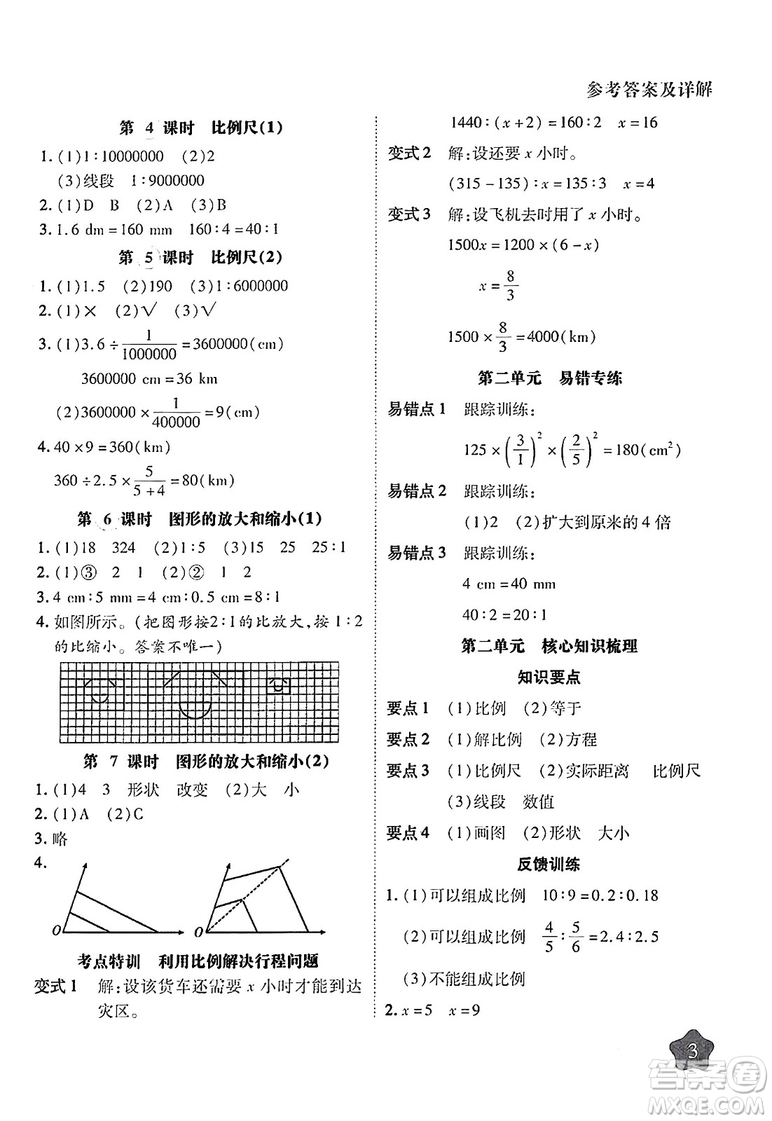 西安出版社2024年春黃岡隨堂練六年級數(shù)學(xué)下冊北師大版答案