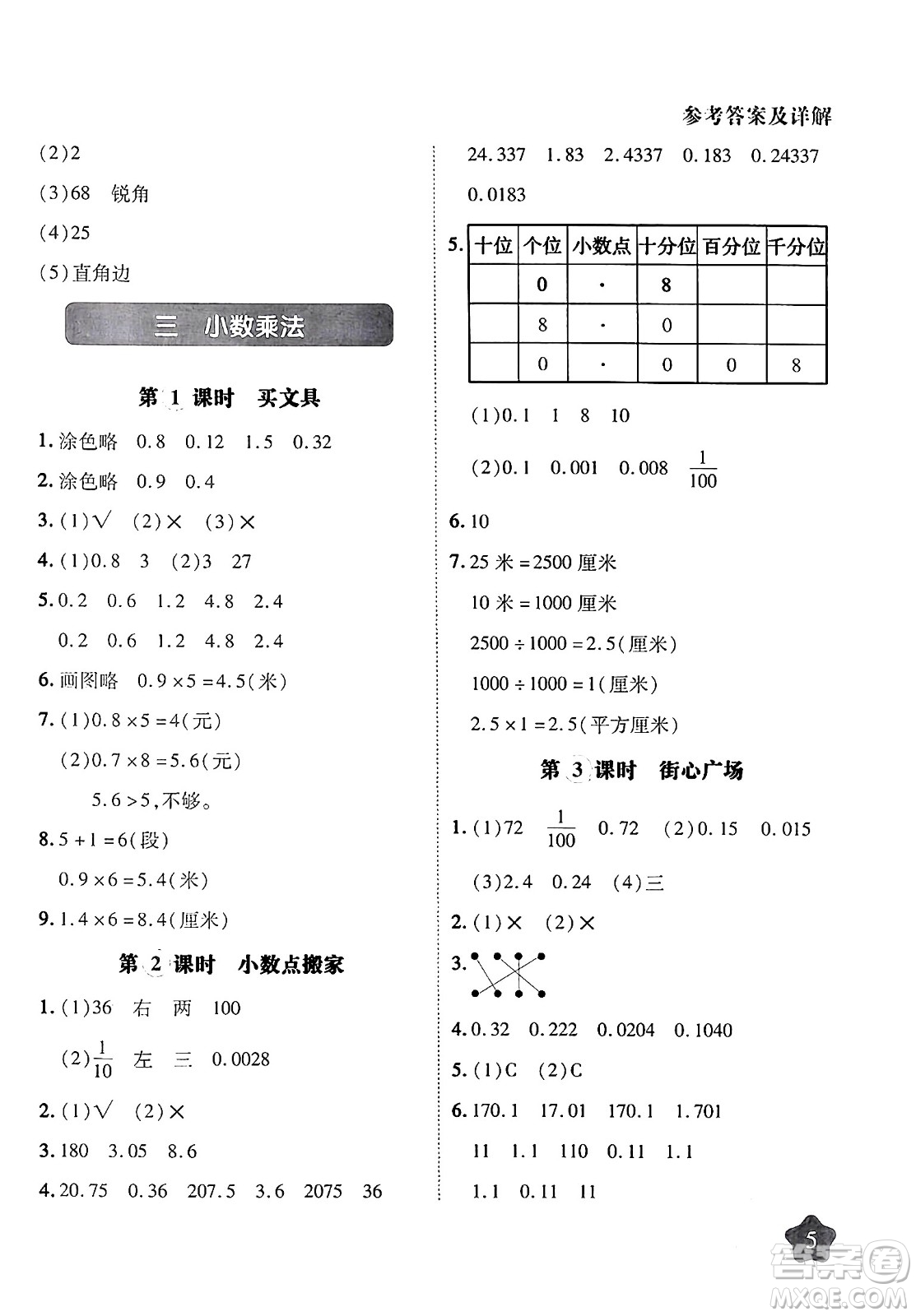 西安出版社2024年春黃岡隨堂練四年級數(shù)學(xué)下冊北師大版答案