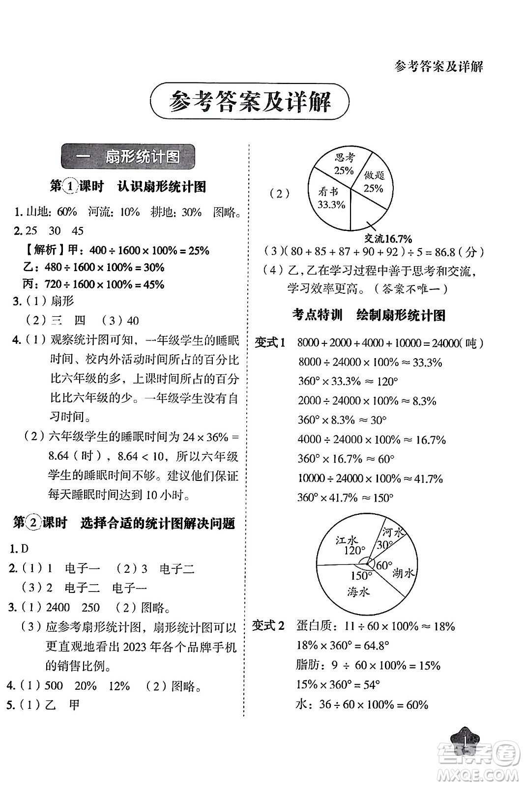 西安出版社2024年春黃岡隨堂練六年級數(shù)學下冊蘇教版答案