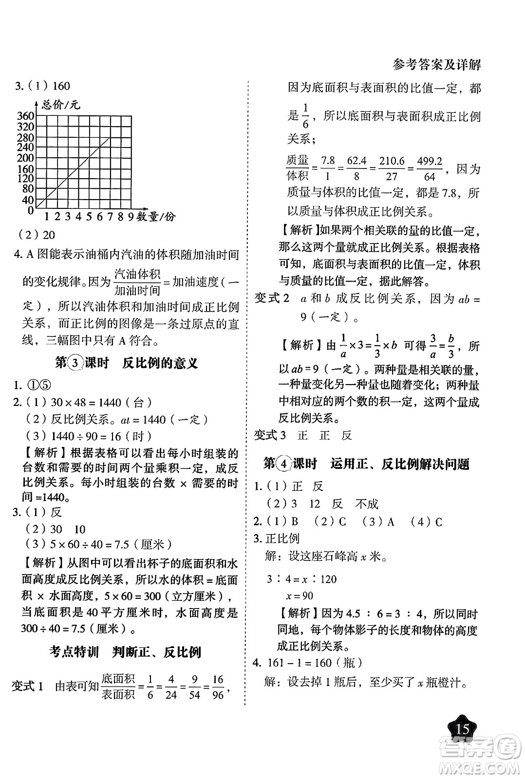 西安出版社2024年春黃岡隨堂練六年級數(shù)學下冊蘇教版答案