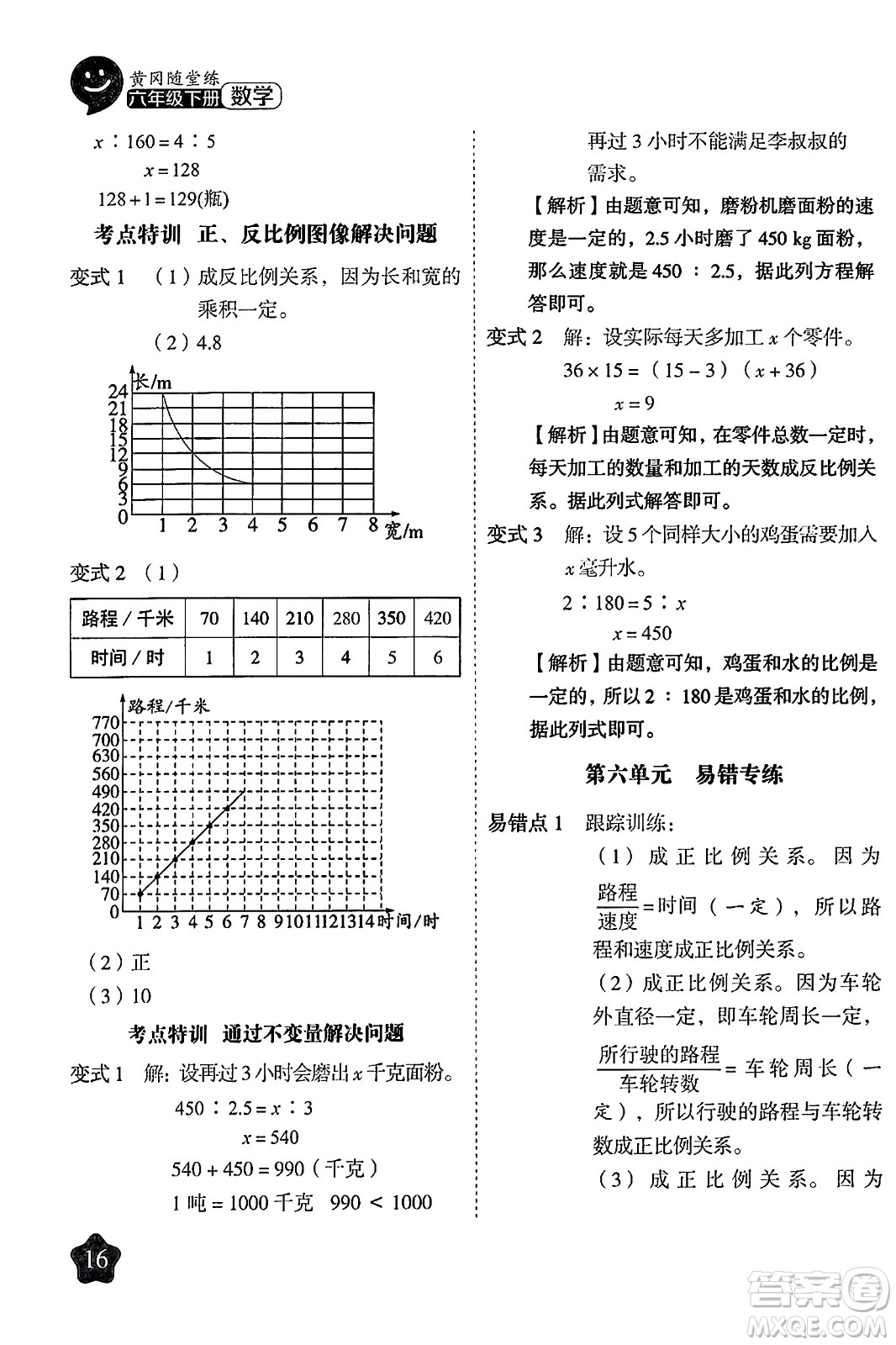 西安出版社2024年春黃岡隨堂練六年級數(shù)學下冊蘇教版答案