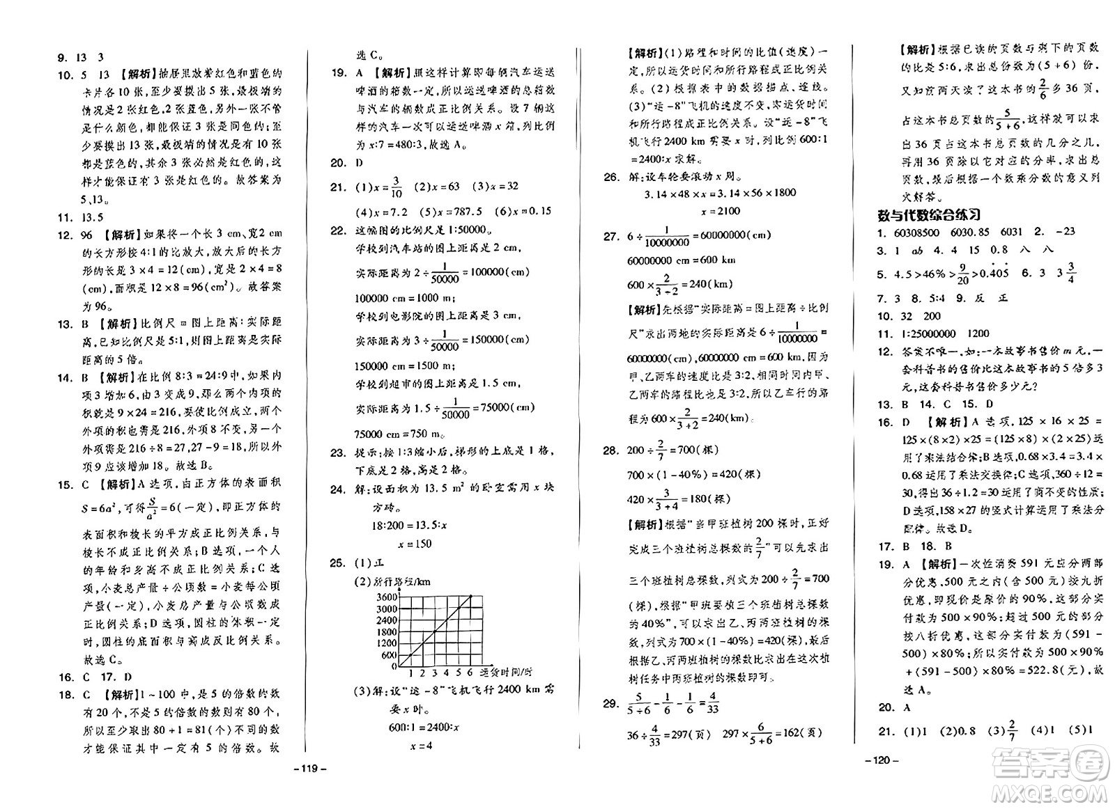 湖南少年兒童出版社2024年春智慧隨堂練六年級數(shù)學(xué)下冊人教版答案