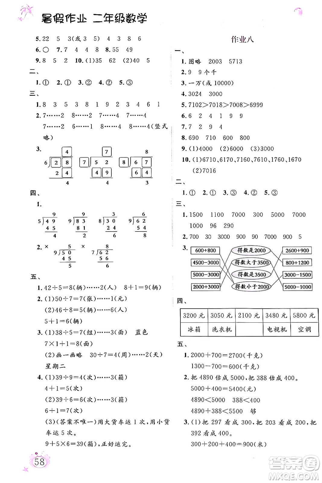 內(nèi)蒙古大學(xué)出版社2024年春文軒假期生活指導(dǎo)暑假作業(yè)二年級(jí)數(shù)學(xué)課標(biāo)版答案