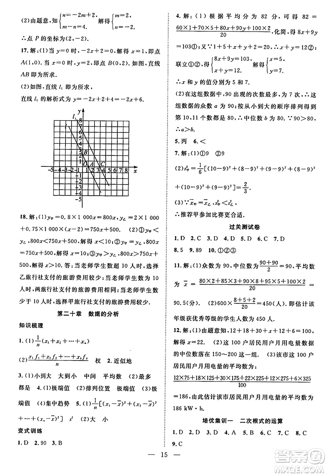 南方出版社2024年春新活力暑假總動員八年級數(shù)學(xué)全一冊人教版答案