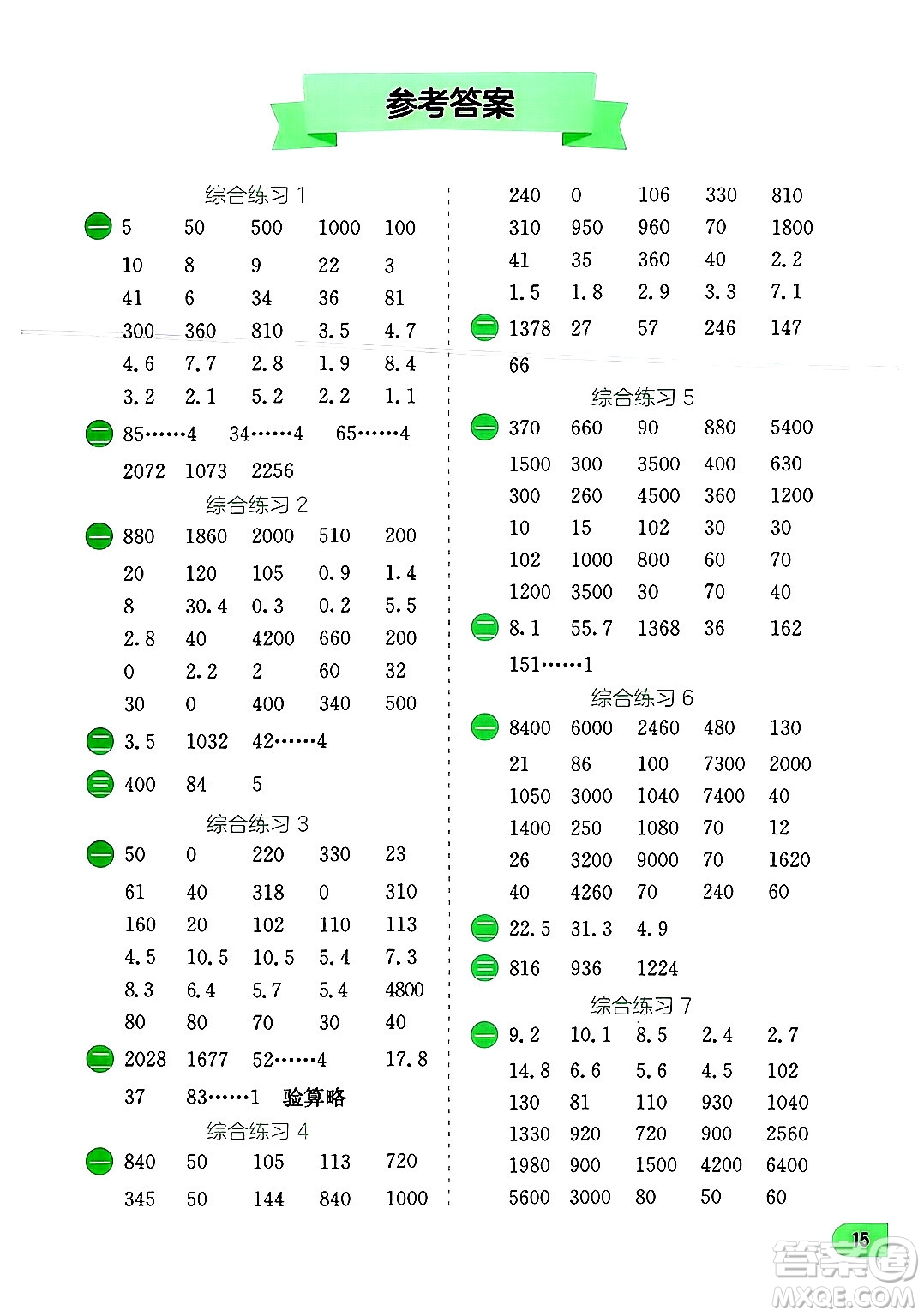 江蘇人民出版社2024年春實驗班提優(yōu)訓(xùn)練暑假銜接三升四年級數(shù)學人教版答案