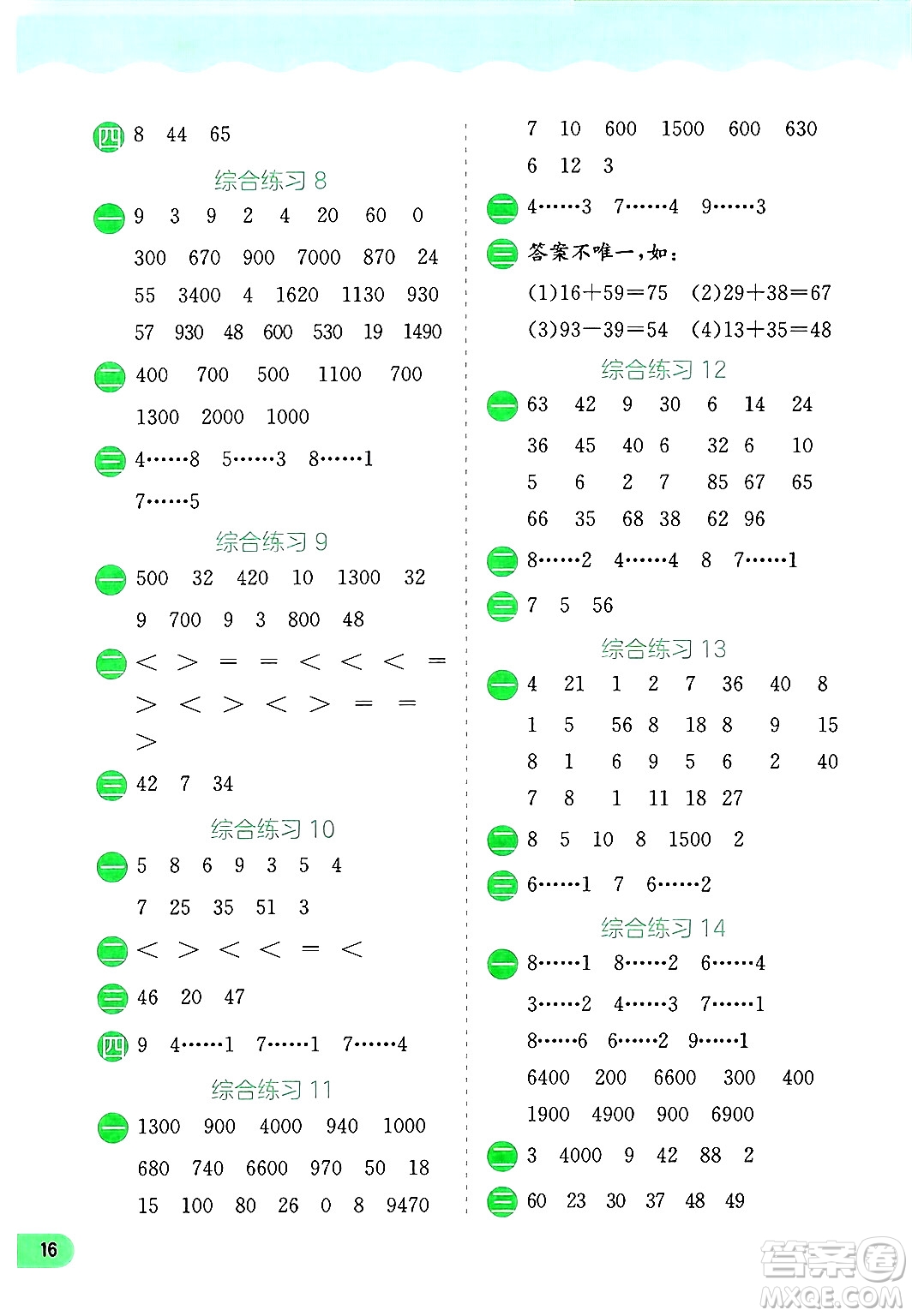 江蘇人民出版社2024年春實驗班提優(yōu)訓練暑假銜接二升三年級數(shù)學人教版答案