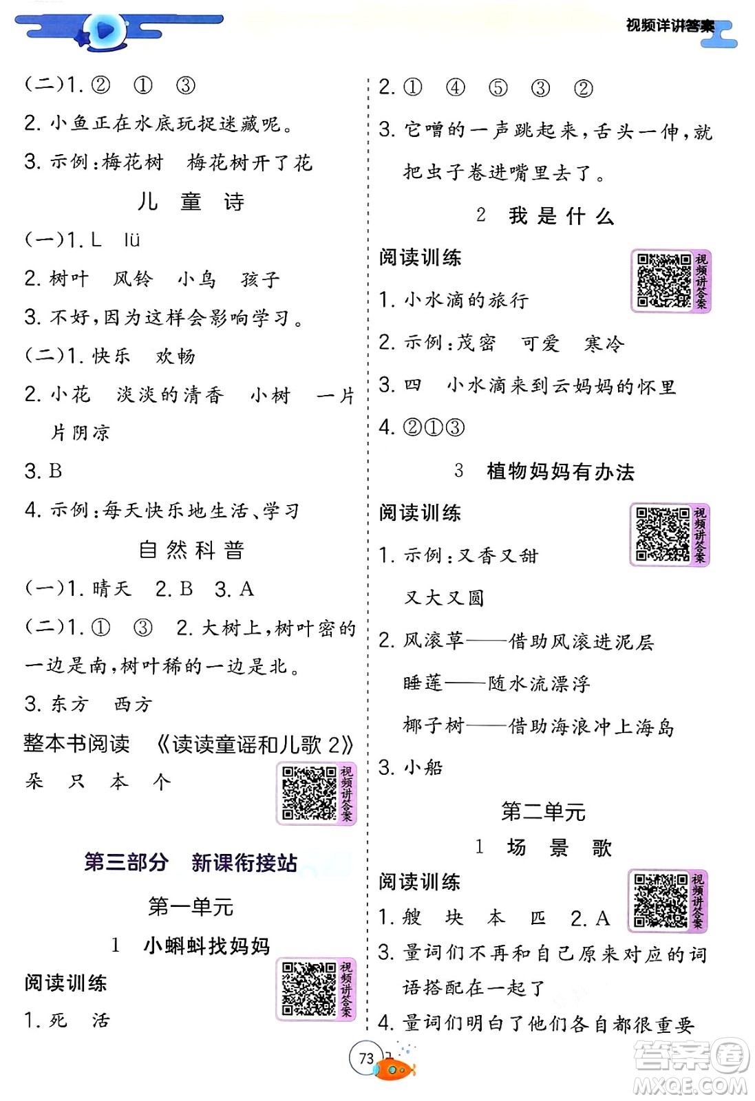 江蘇人民出版社2024年春實(shí)驗(yàn)班提優(yōu)訓(xùn)練暑假銜接一升二年級(jí)語(yǔ)文人教版答案