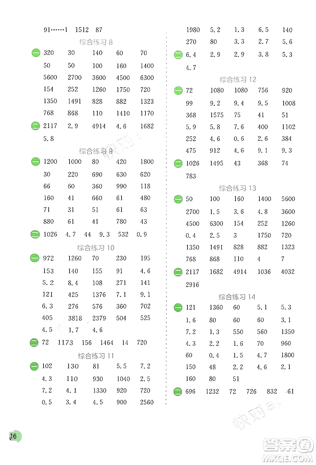 江蘇人民出版社2024年春實(shí)驗(yàn)班提優(yōu)訓(xùn)練暑假銜接三升四年級(jí)數(shù)學(xué)青島版答案