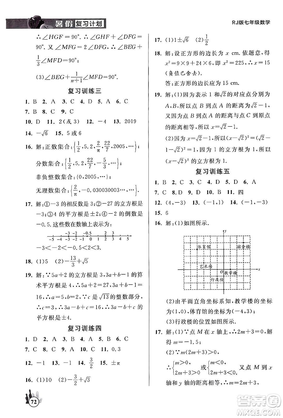 延邊大學(xué)出版社2024年品至教育假期復(fù)習(xí)計(jì)劃暑假七年級(jí)數(shù)學(xué)人教版答案