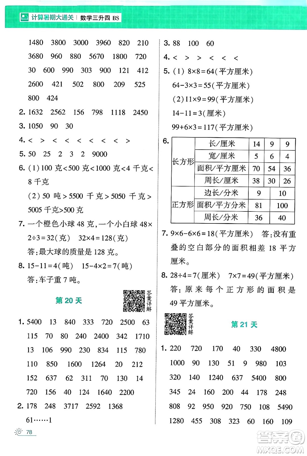 寧夏人民教育出版社2024年春經(jīng)綸學(xué)霸學(xué)霸的暑假計算暑假大通關(guān)三升四年級數(shù)學(xué)北師大版答案