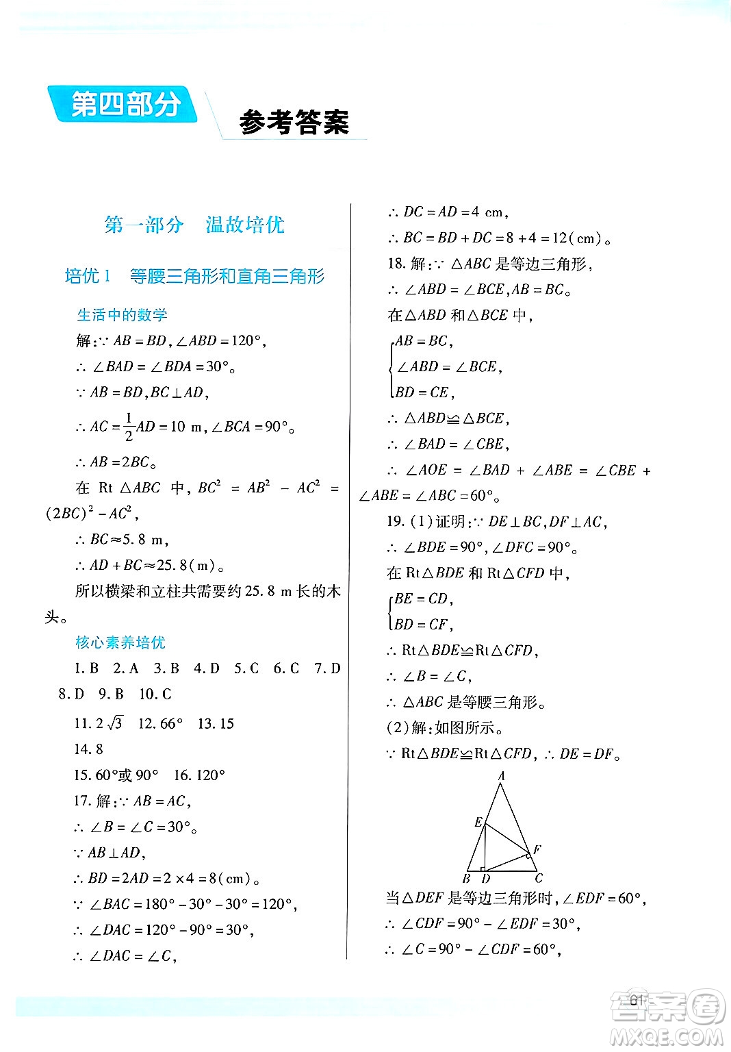 陜西師范大學(xué)出版總社有限公司2024年暑假作業(yè)與生活八年級(jí)數(shù)學(xué)北師大版答案