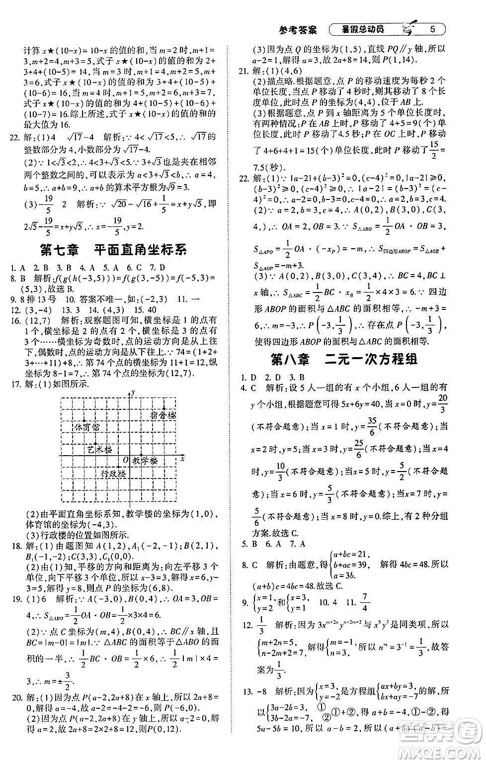 寧夏人民教育出版社2024年經(jīng)綸學(xué)典暑假總動員七年級數(shù)學(xué)人教版答案