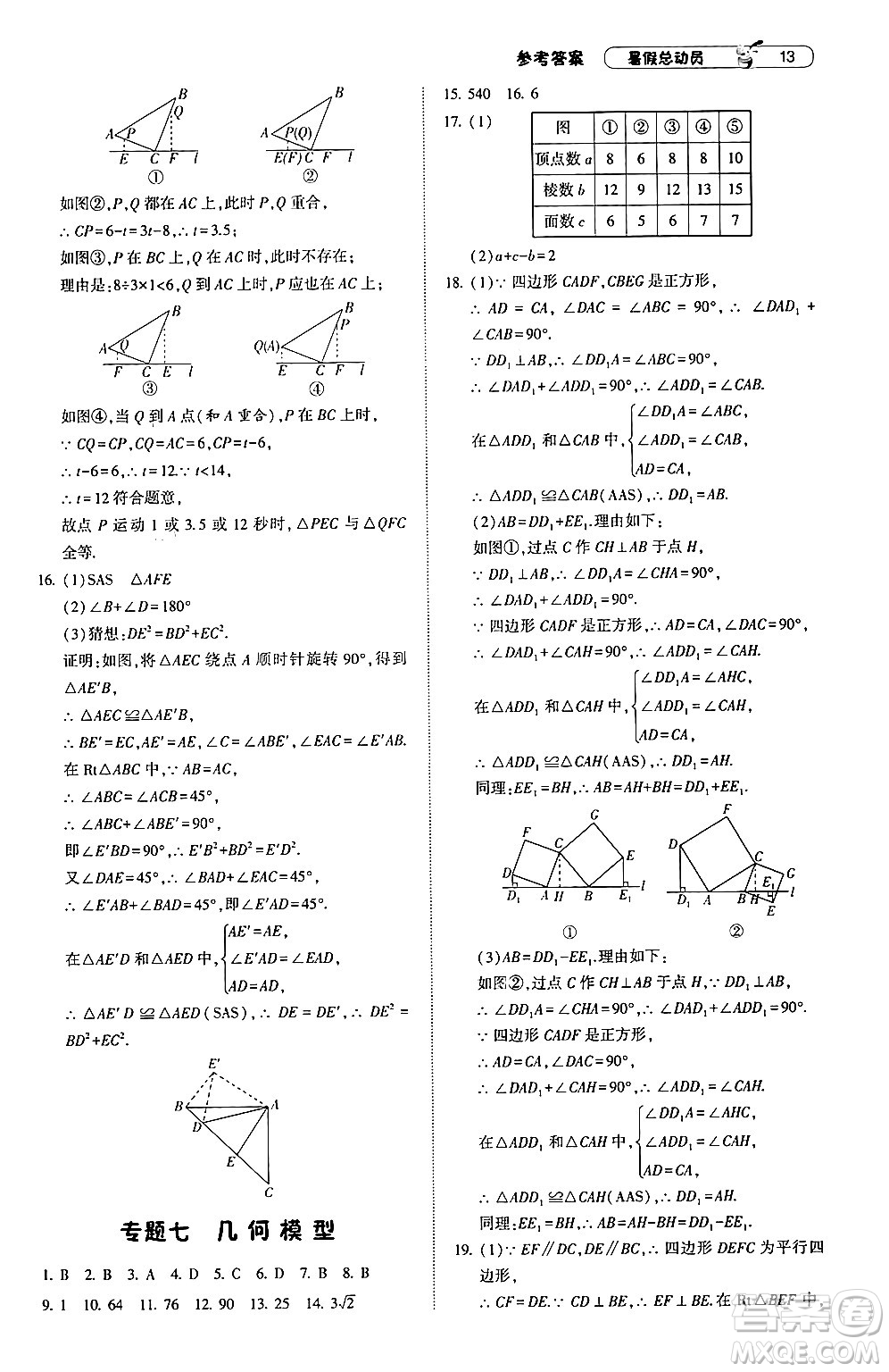 寧夏人民教育出版社2024年經綸學典暑假總動員八年級數(shù)學江蘇國際版答案