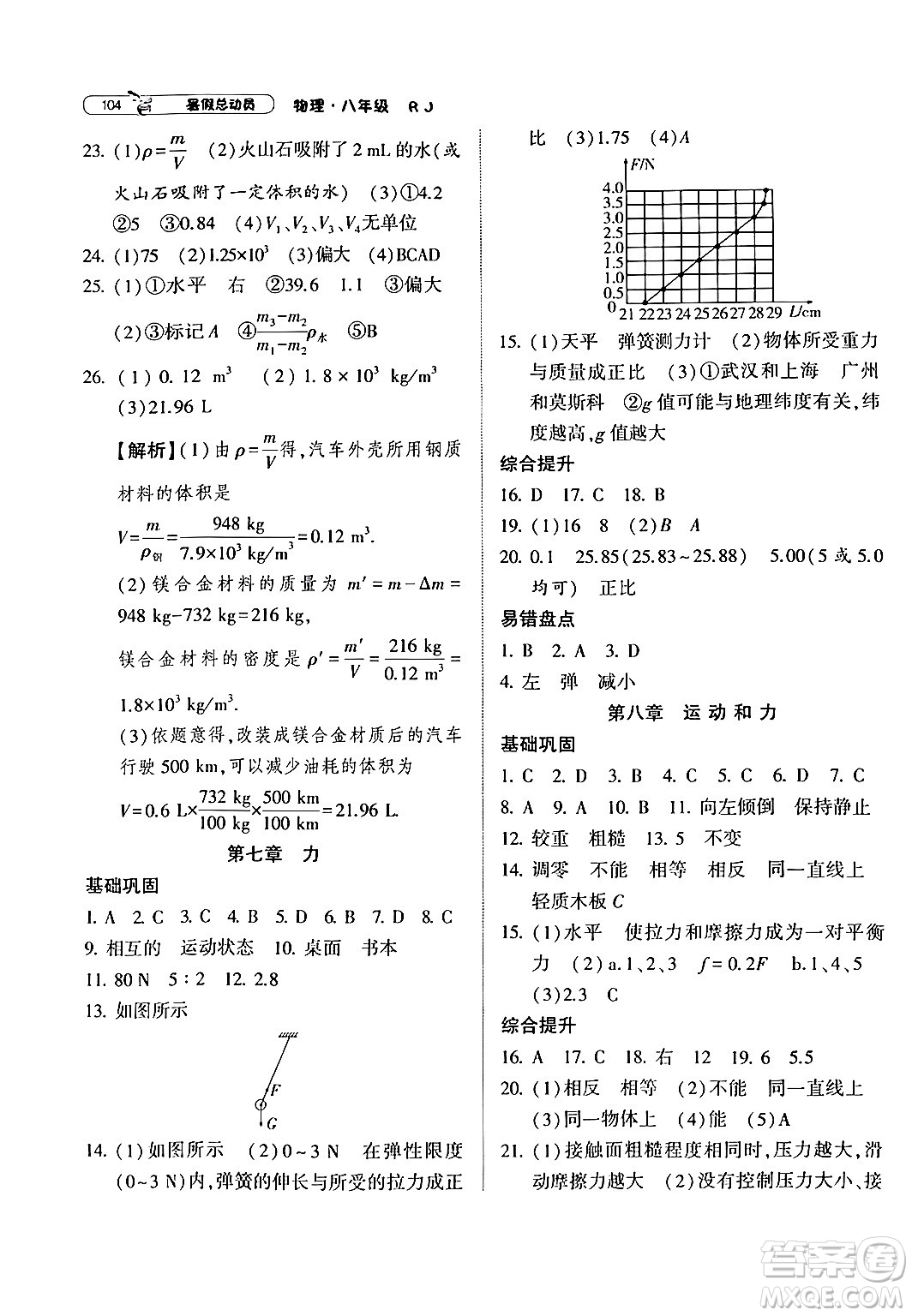 寧夏人民教育出版社2024年經(jīng)綸學(xué)典暑假總動(dòng)員八年級(jí)物理人教版答案