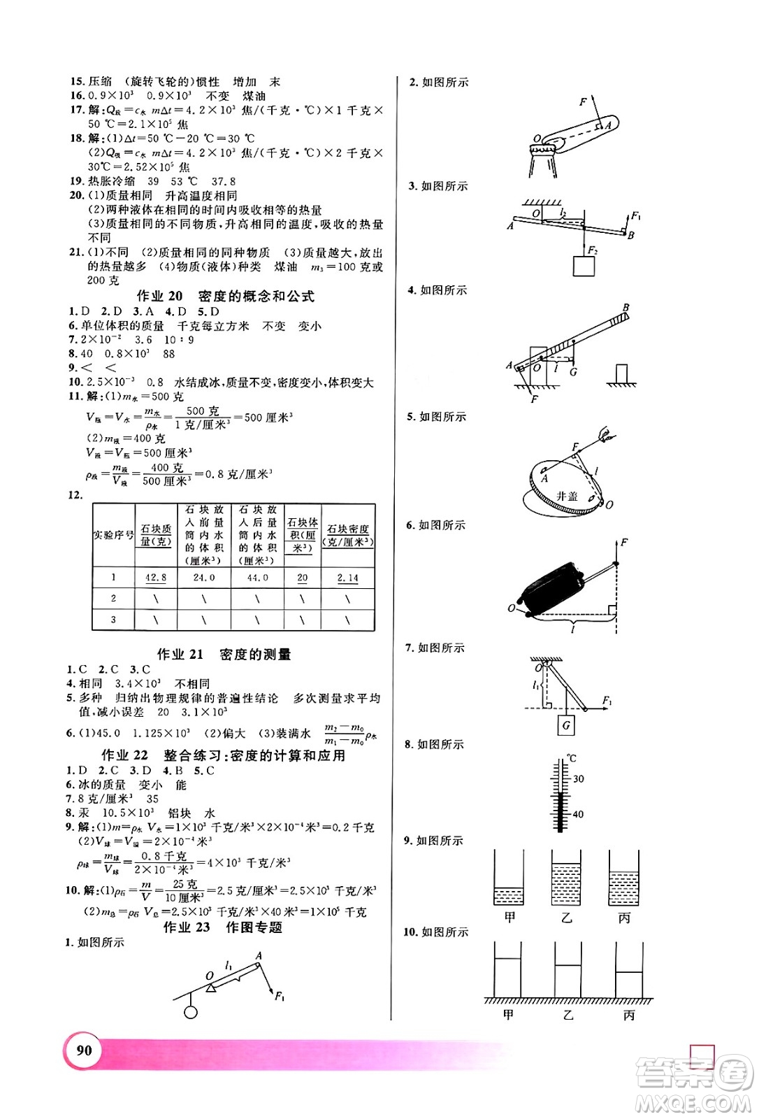 上海大學(xué)出版社2024年鐘書(shū)金牌暑假作業(yè)導(dǎo)與練八年級(jí)物理上海專版答案