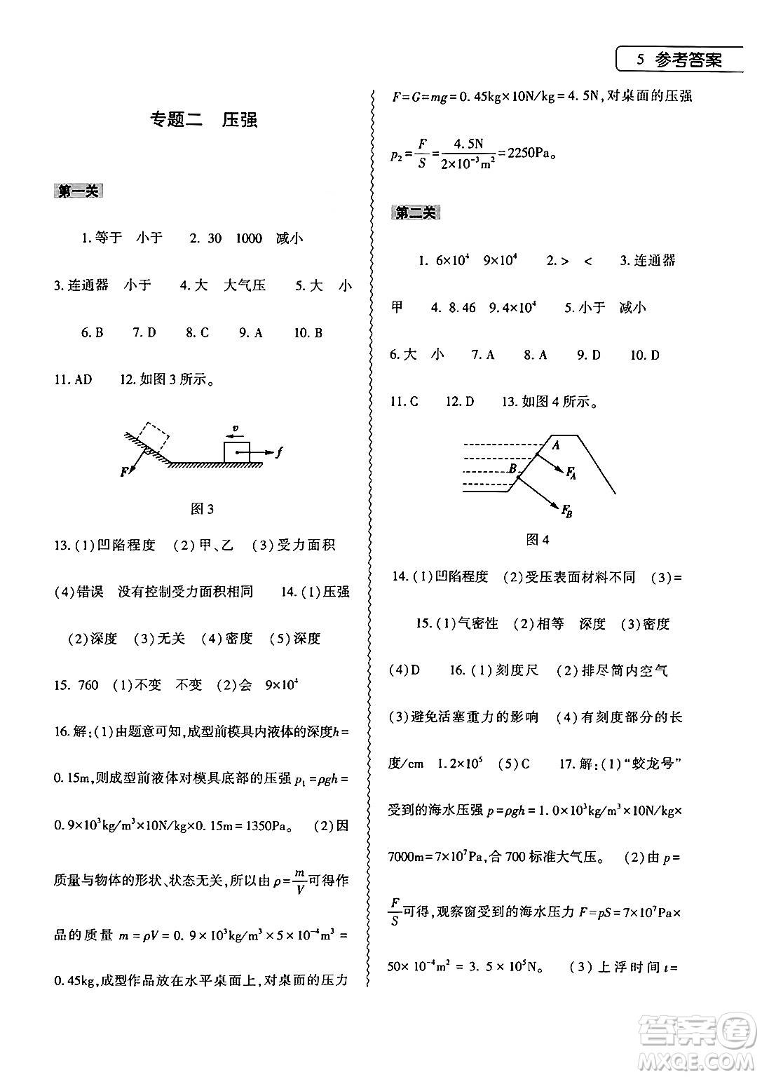 大象出版社2024年物理暑假作業(yè)本八年級(jí)物理滬科版答案