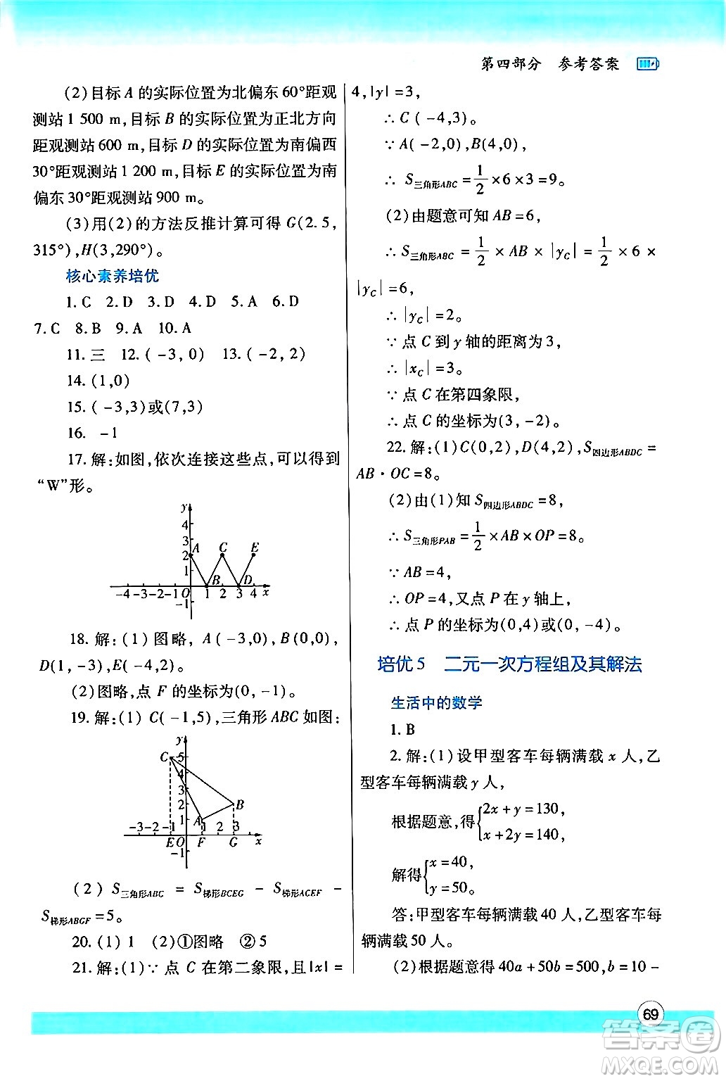 陜西師范大學(xué)出版總社有限公司2024年暑假作業(yè)與生活七年級數(shù)學(xué)人教版答案