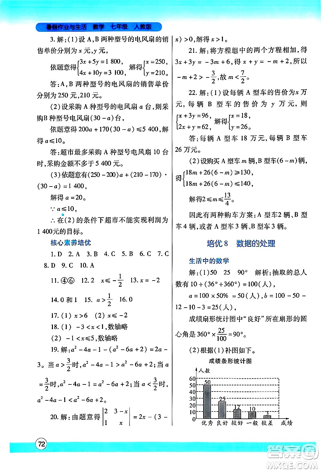 陜西師范大學(xué)出版總社有限公司2024年暑假作業(yè)與生活七年級數(shù)學(xué)人教版答案