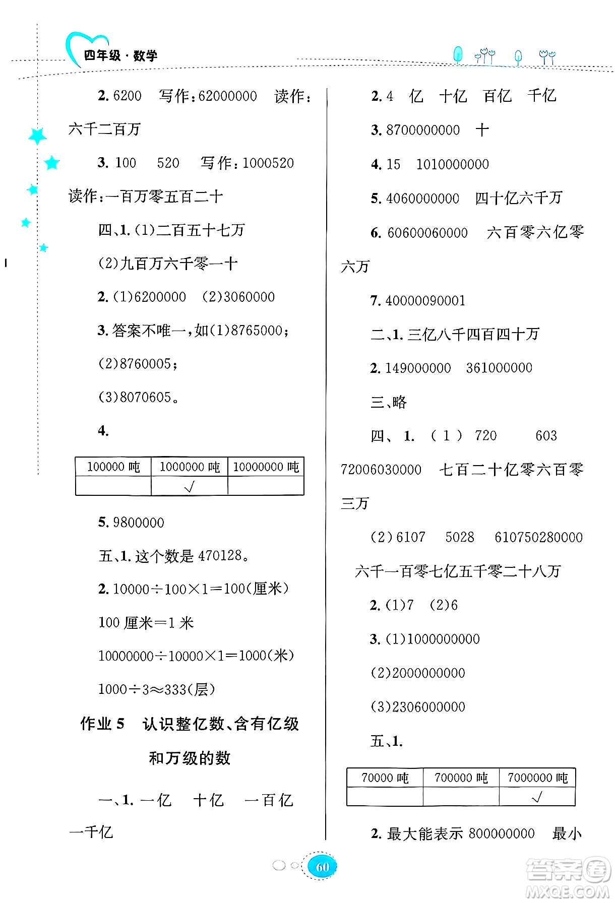 知識出版社2024年志鴻優(yōu)化系列叢書暑假園地四年級數(shù)學(xué)蘇教版答案