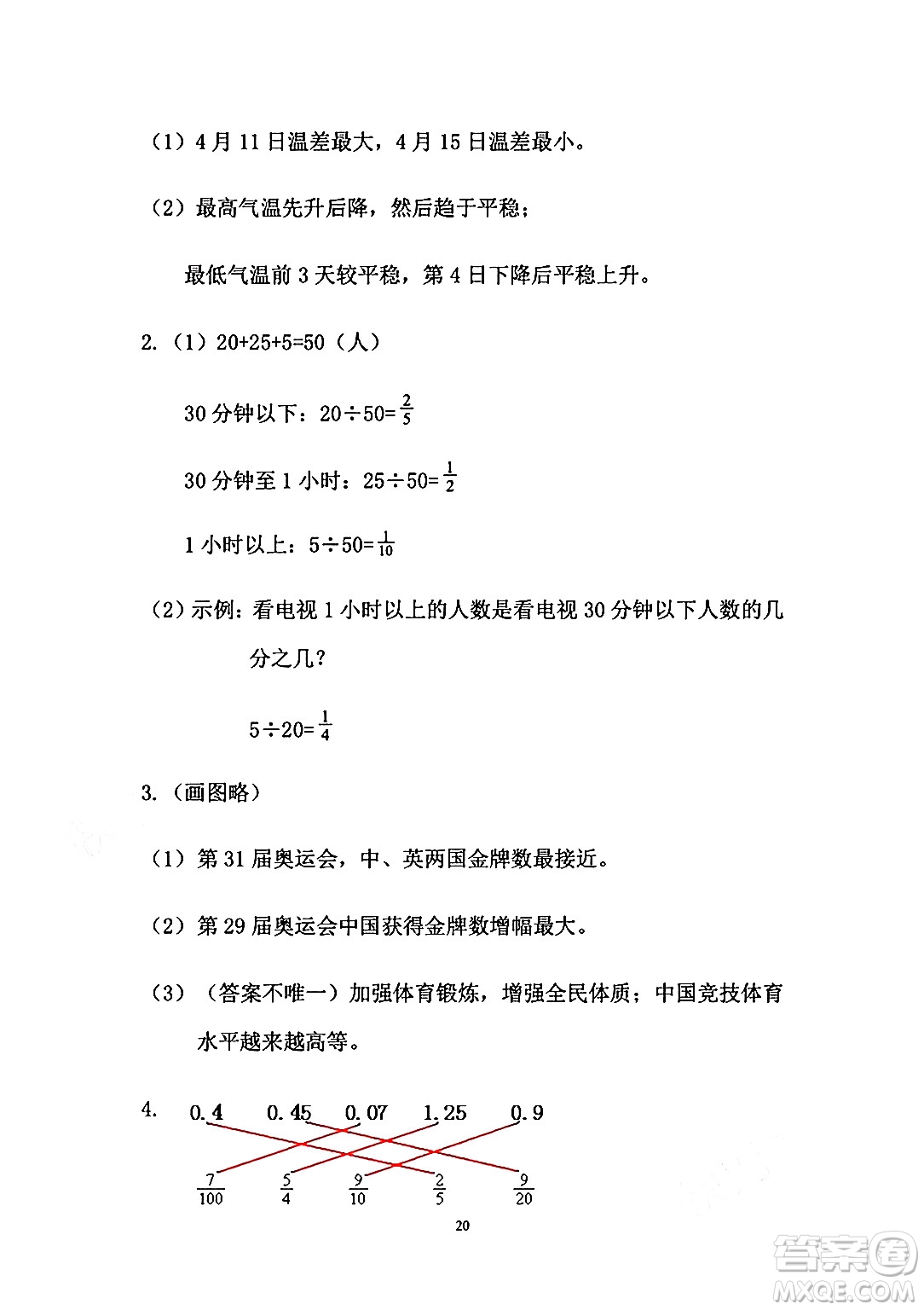 安徽少年兒童出版社2024年暑假作業(yè)五年級數(shù)學(xué)人教版答案