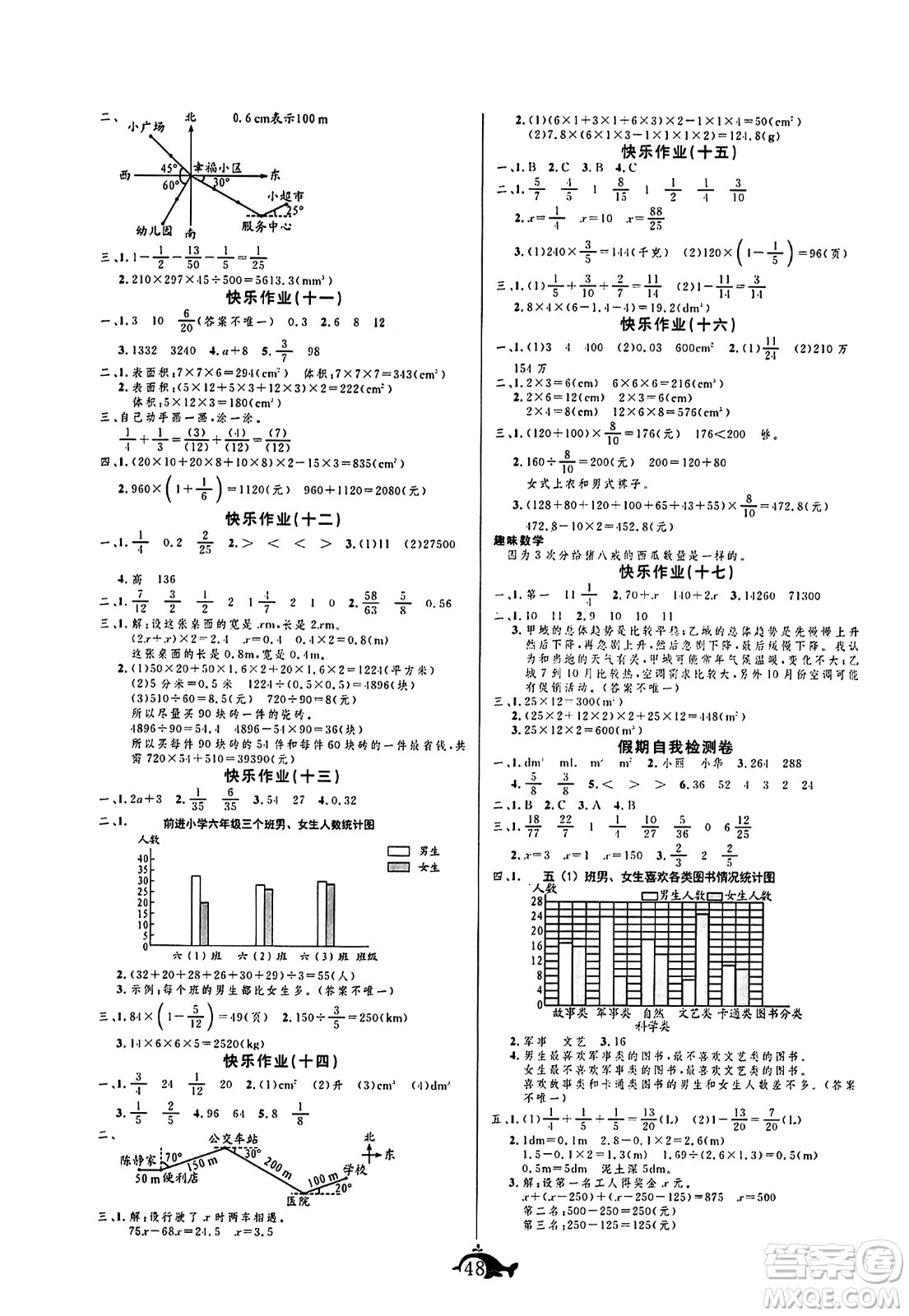 新疆文化出版社2024年智多星假期作業(yè)快樂暑假五年級數(shù)學(xué)北師大版答案