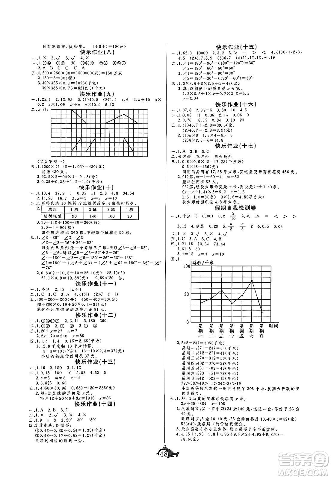 新疆文化出版社2024年智多星假期作業(yè)快樂暑假四年級數(shù)學(xué)北師大版答案