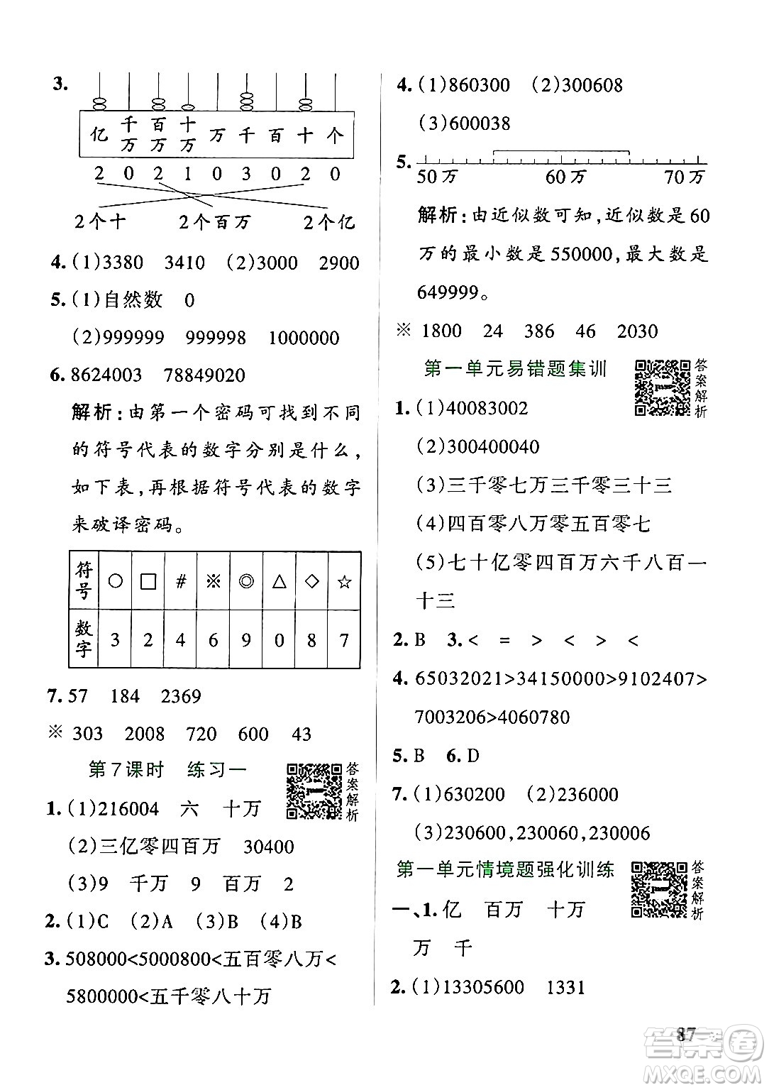 遼寧教育出版社2024年秋PASS小學(xué)學(xué)霸作業(yè)本四年級(jí)數(shù)學(xué)上冊(cè)北師大版答案