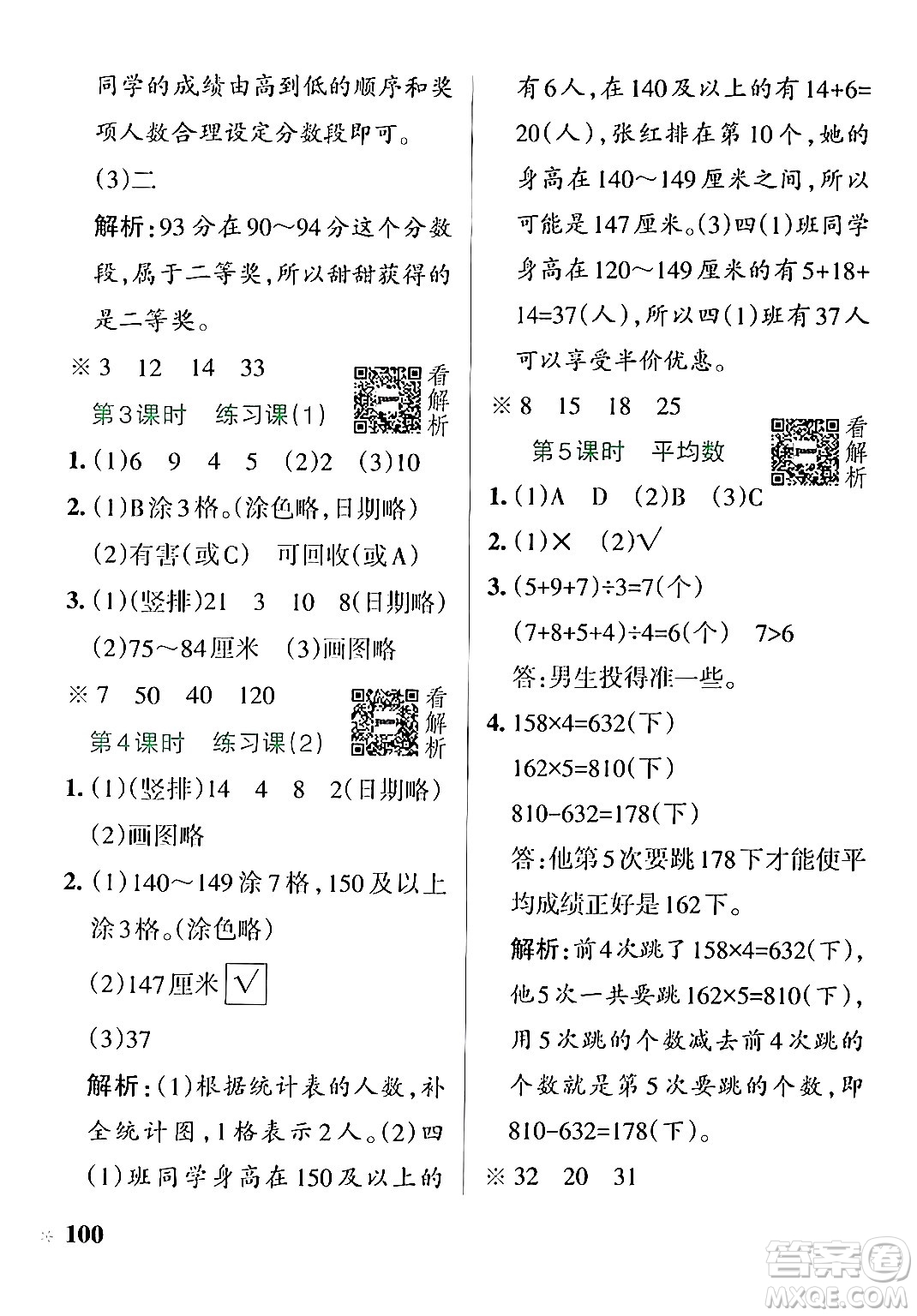 陜西師范大學(xué)出版總社有限公司2024年秋PASS小學(xué)學(xué)霸作業(yè)本四年級(jí)數(shù)學(xué)上冊(cè)蘇教版答案