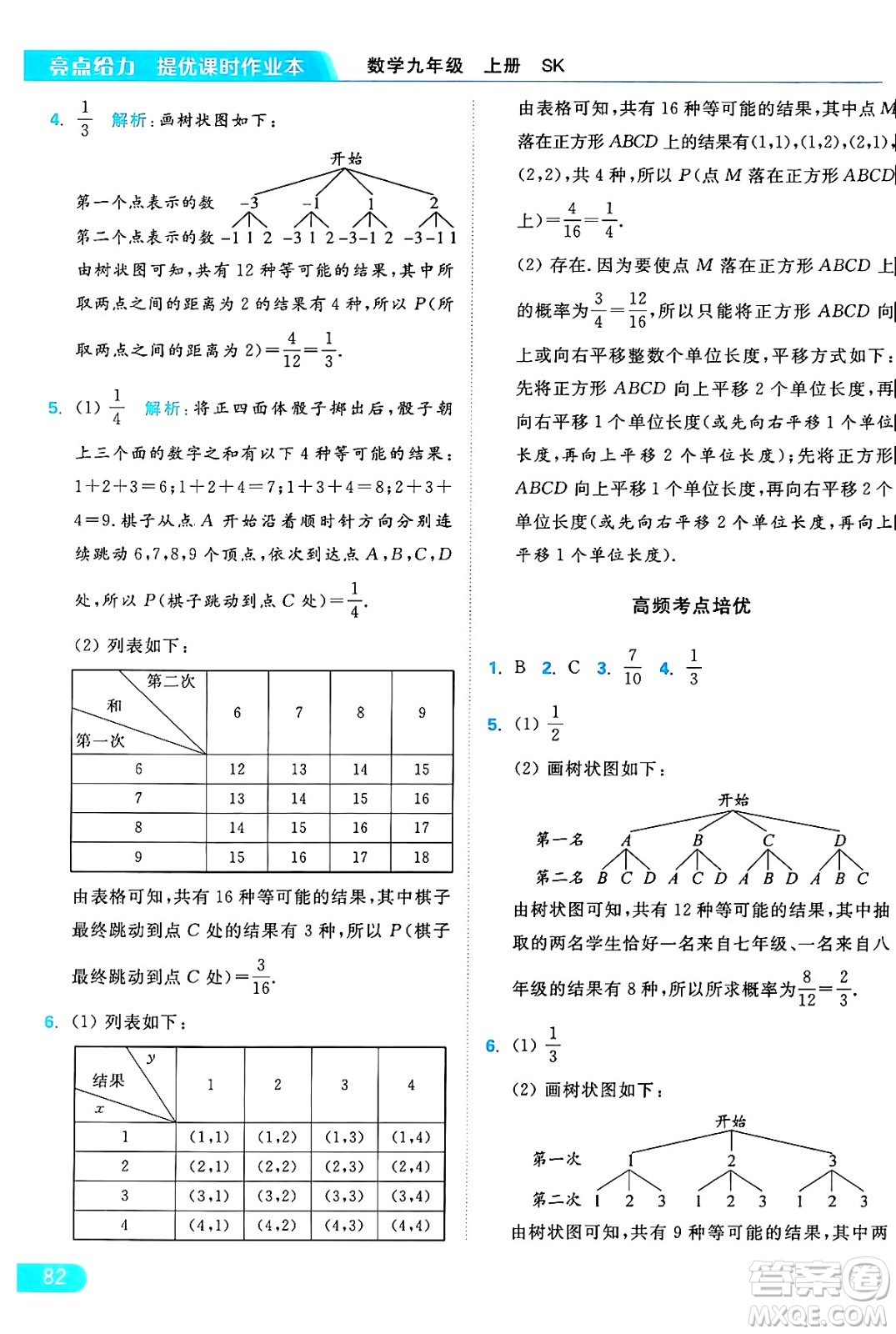 延邊教育出版社2024年秋亮點(diǎn)給力提優(yōu)課時(shí)作業(yè)本九年級(jí)數(shù)學(xué)上冊(cè)蘇科版答案