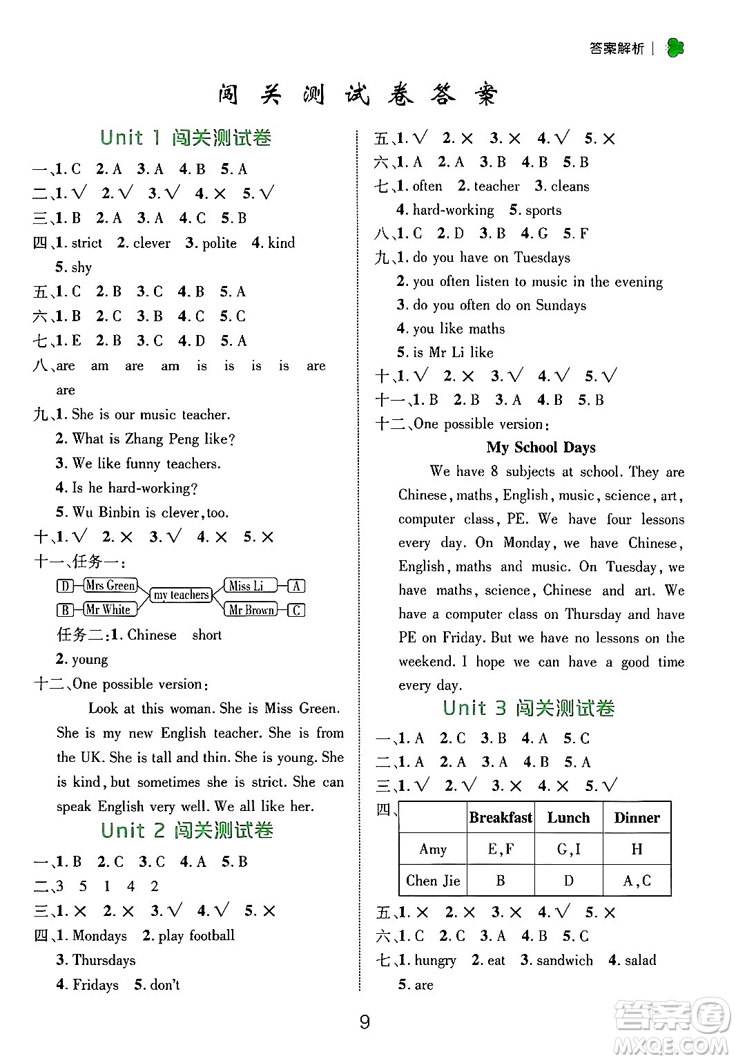 延邊大學(xué)出版社2024年秋細(xì)解巧練五年級英語上冊人教PEP版答案