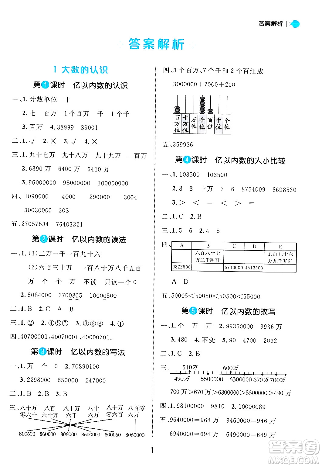 延邊大學(xué)出版社2024年秋細(xì)解巧練四年級(jí)數(shù)學(xué)上冊(cè)人教版答案