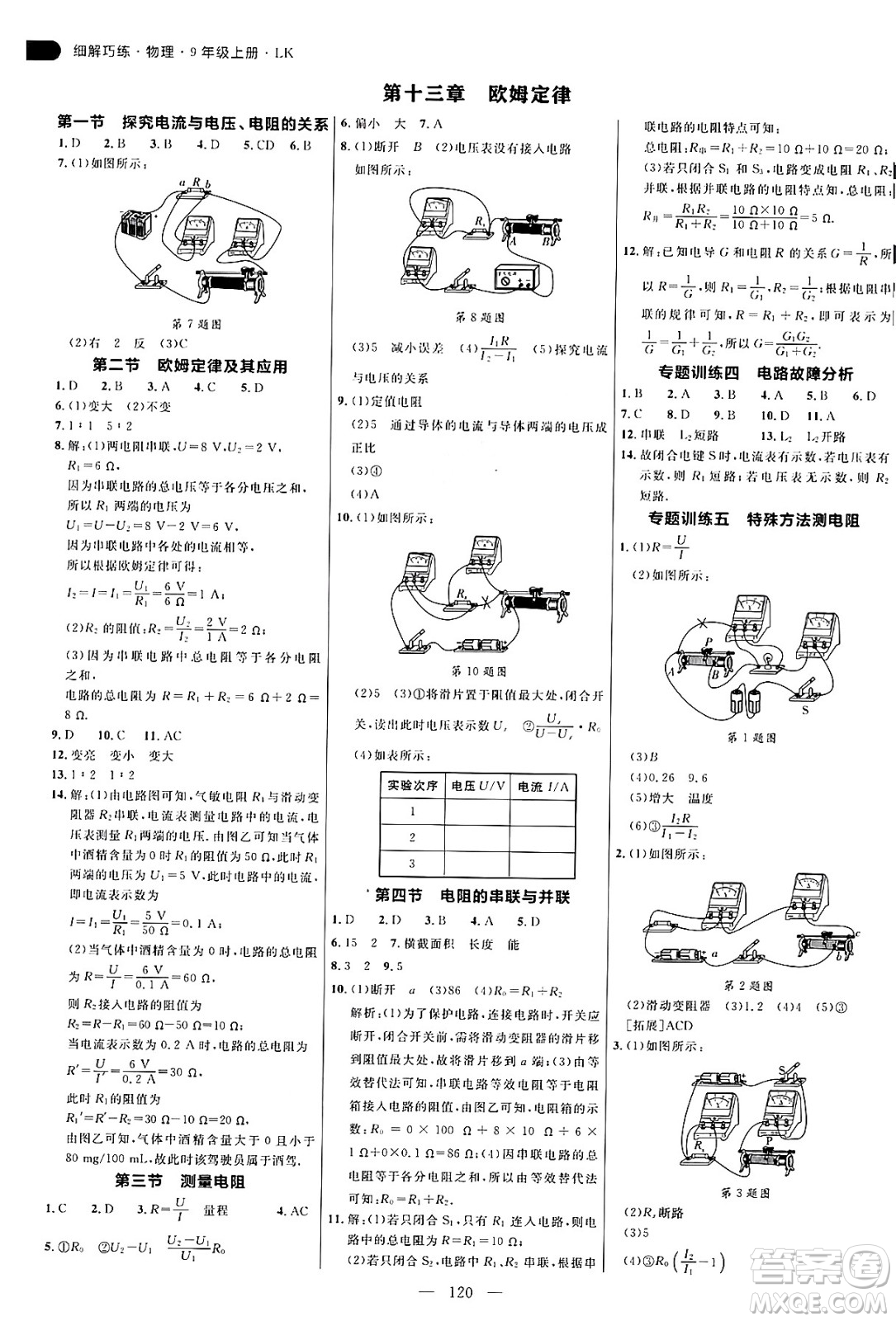 延邊大學(xué)出版社2024年秋細(xì)解巧練九年級(jí)物理上冊(cè)魯科版答案