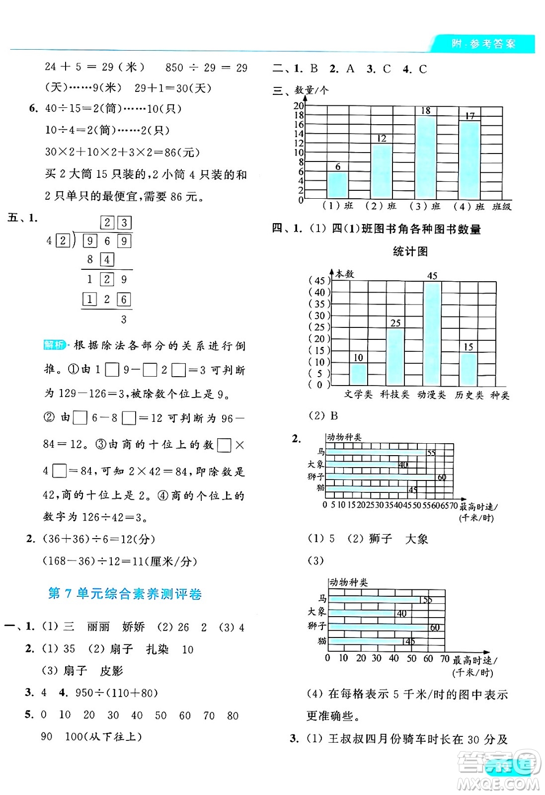 北京教育出版社2024年秋亮點(diǎn)給力提優(yōu)課時(shí)作業(yè)本四年級(jí)數(shù)學(xué)上冊(cè)人教版答案