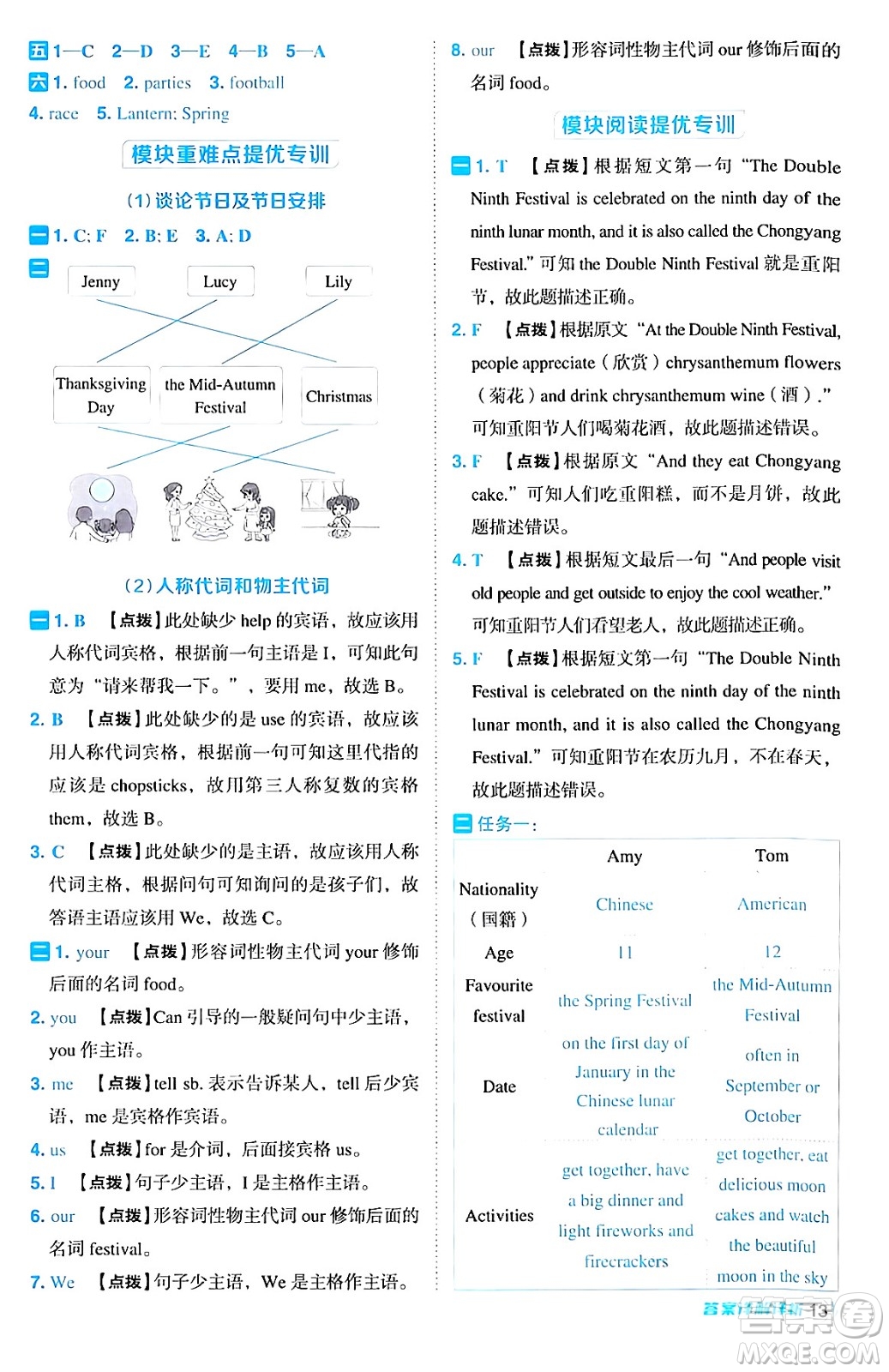 吉林教育出版社2024年秋綜合應(yīng)用創(chuàng)新題典中點(diǎn)六年級(jí)英語(yǔ)上冊(cè)外研版三起點(diǎn)答案