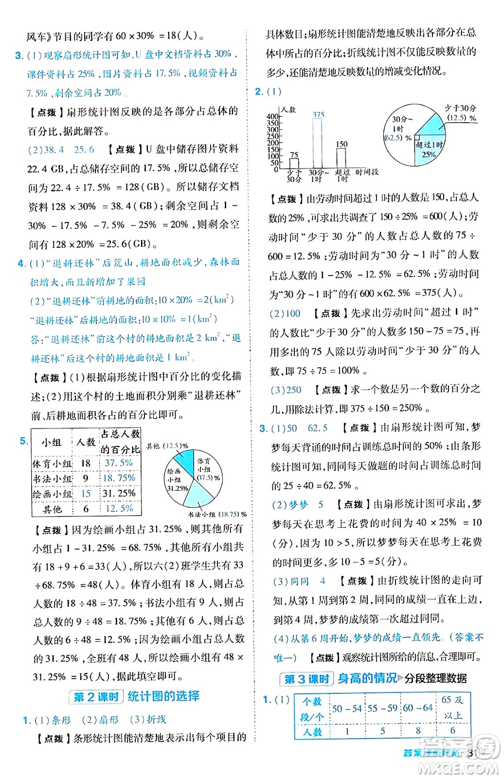 安徽教育出版社2024年秋綜合應用創(chuàng)新題典中點六年級數(shù)學上冊北師大版答案